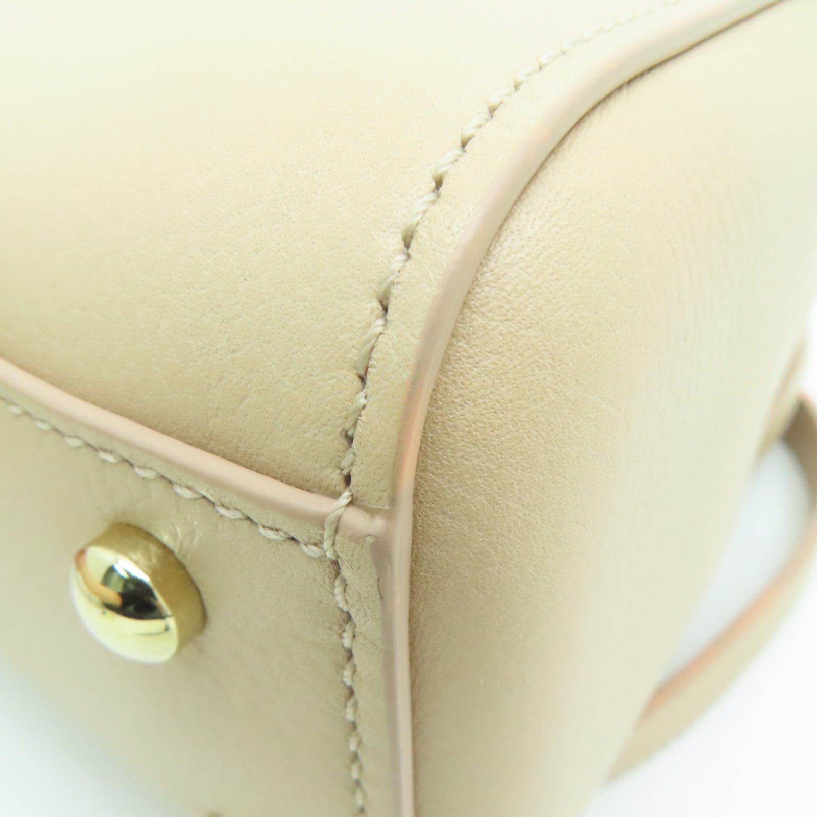 CHANEL Caviar皮革2Way Shoulder金扣手挽肩背两用袋米色い