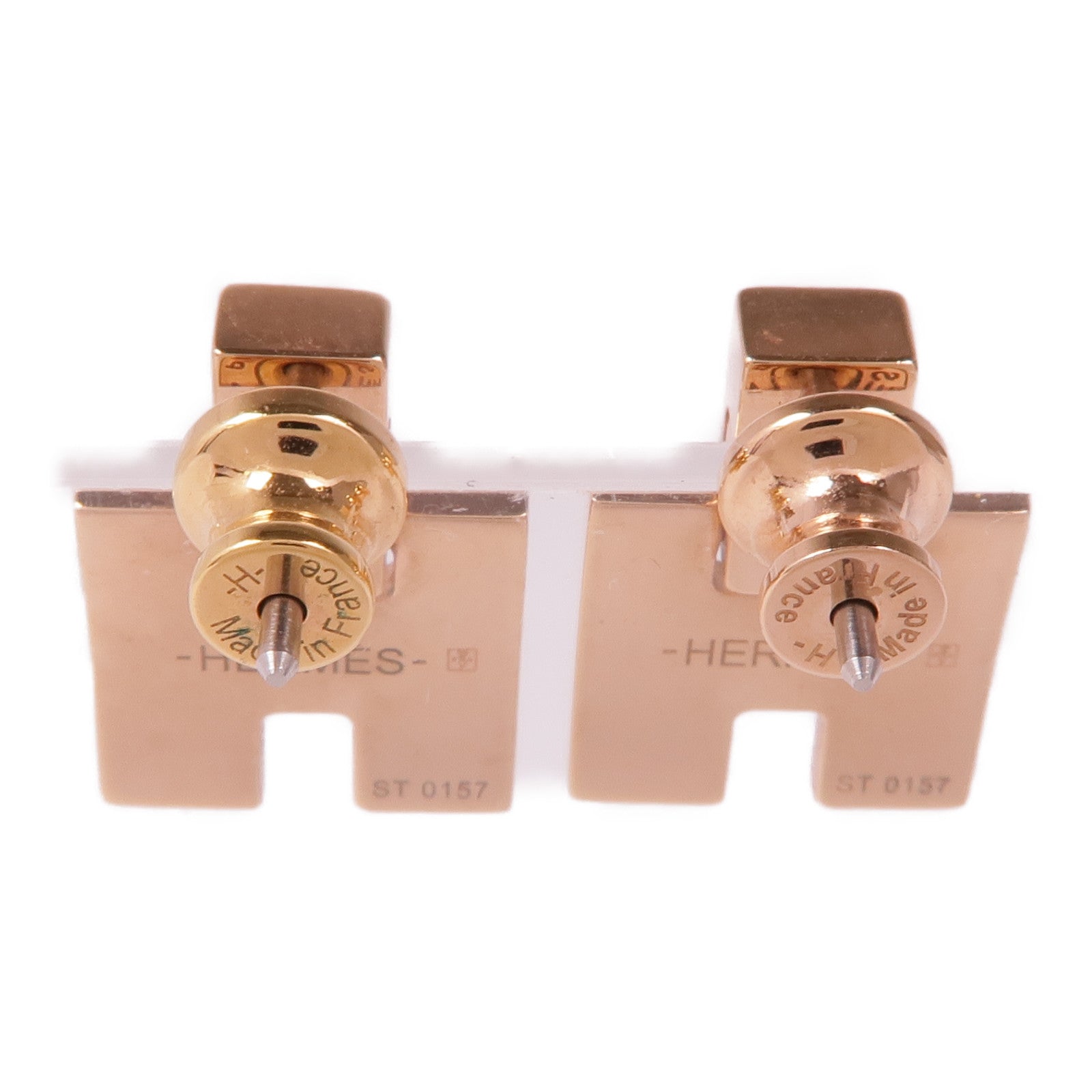 HERMES Earrings Metal Rose Gold/Pink