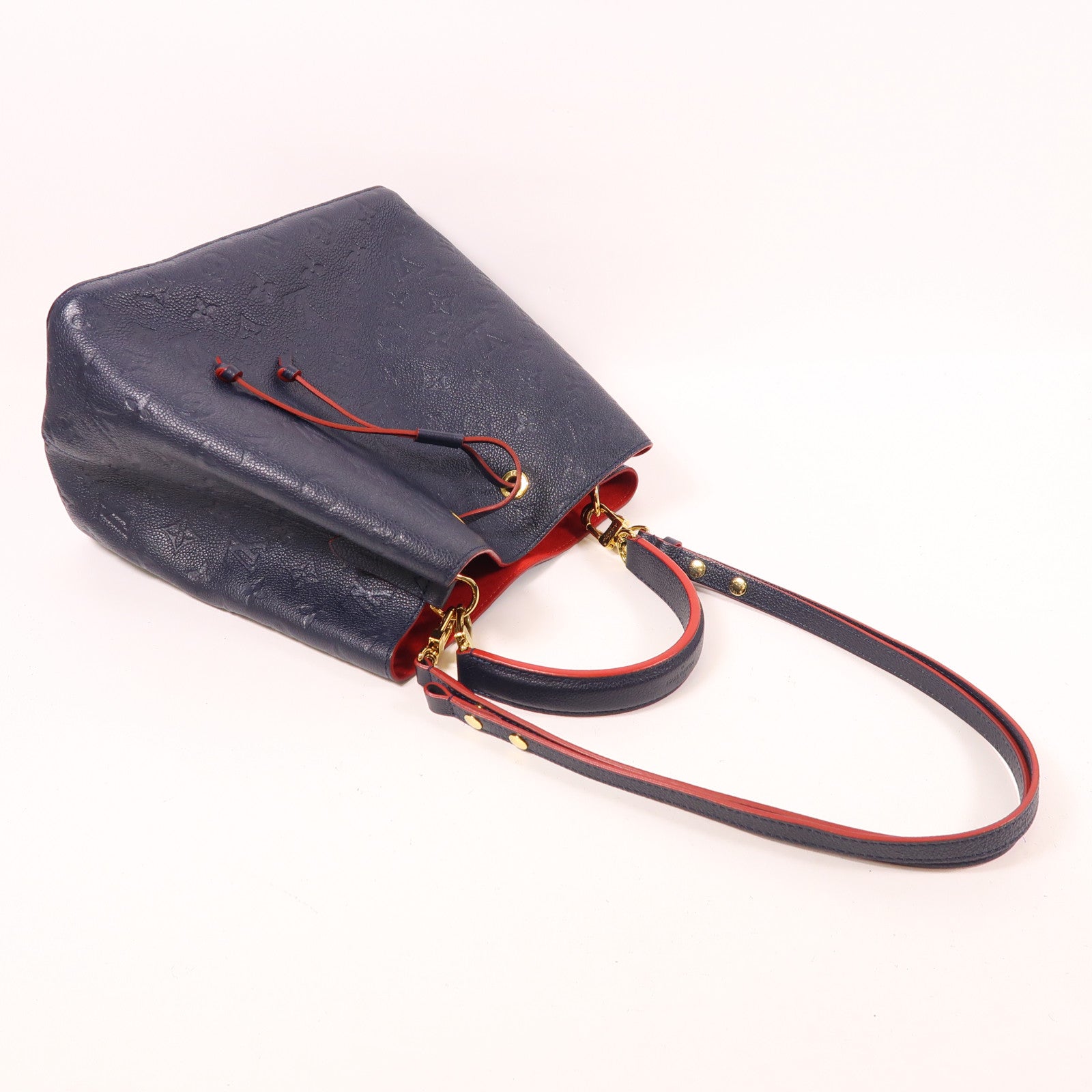 LOUIS VUITTON LV GHW Neo Noe MM 2 Way Bag M45306 Monogram Empreinte Navy/Red