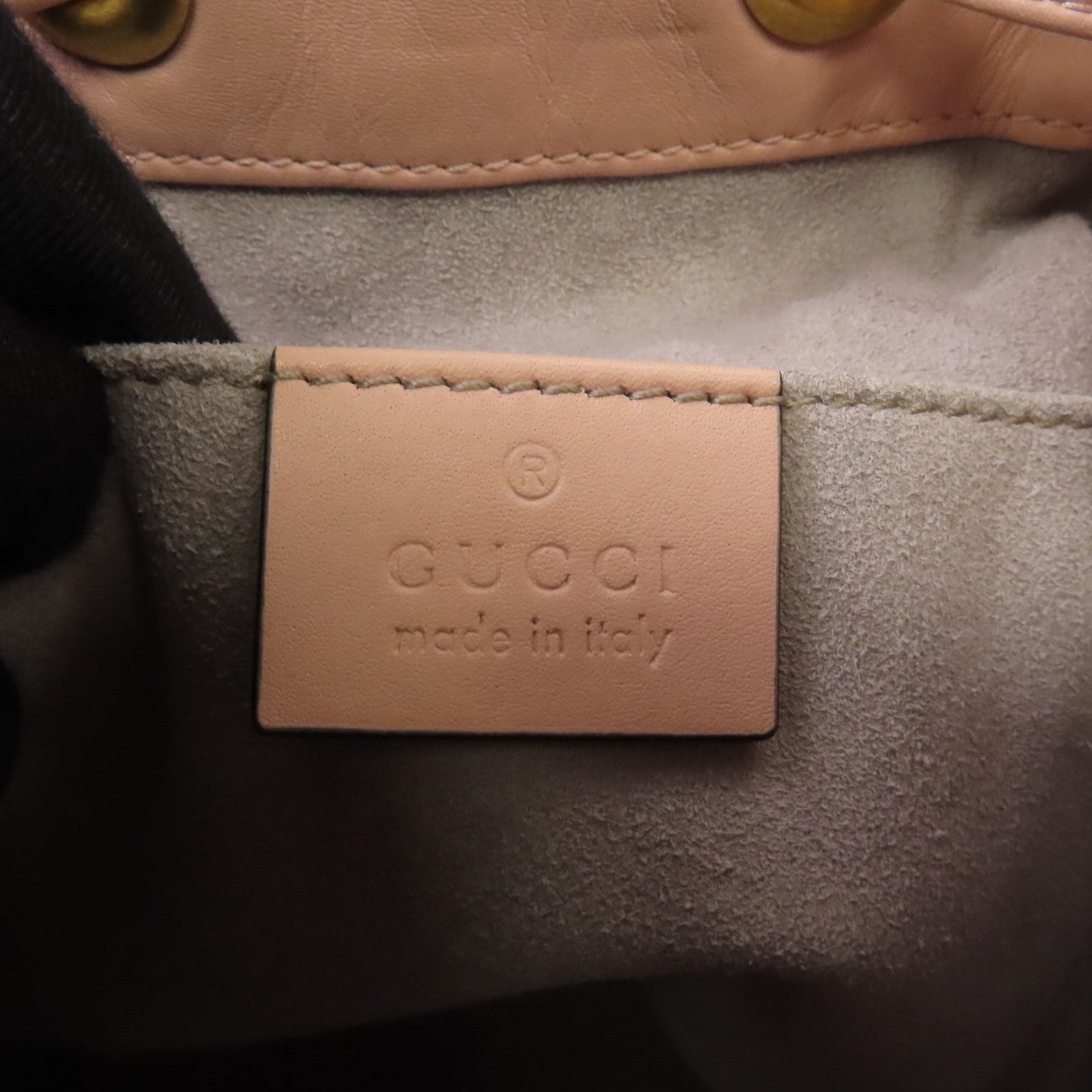 GUCCI 牛皮皮革GG Marmont金扣手挽肩背兩用袋粉紅色