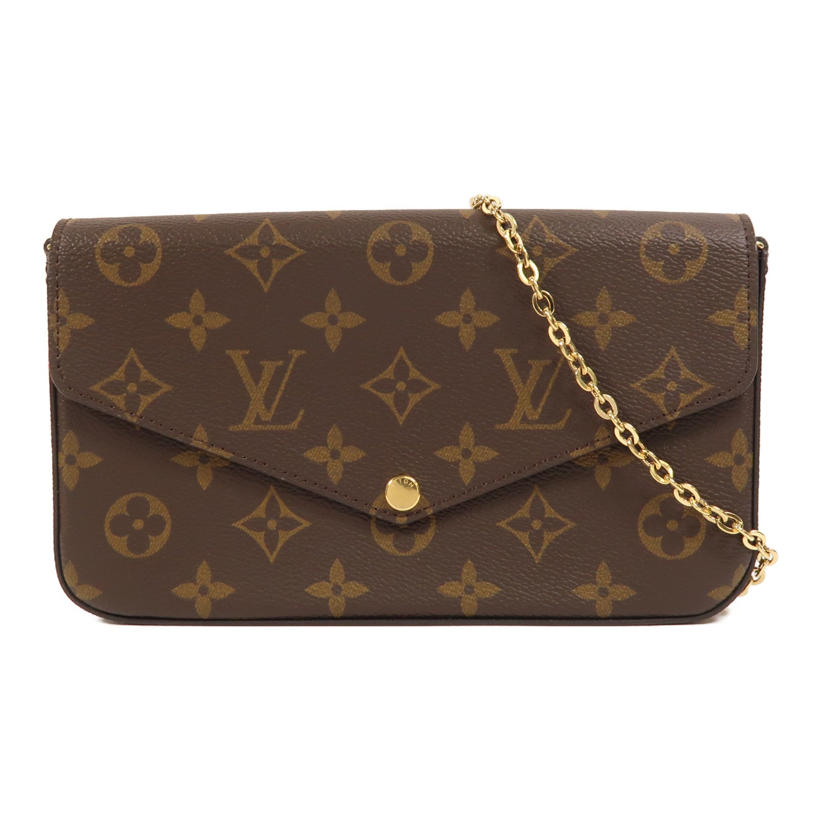 LOUIS VUITTON Monogram Pochette Felicie金扣鏈帶肩背袋