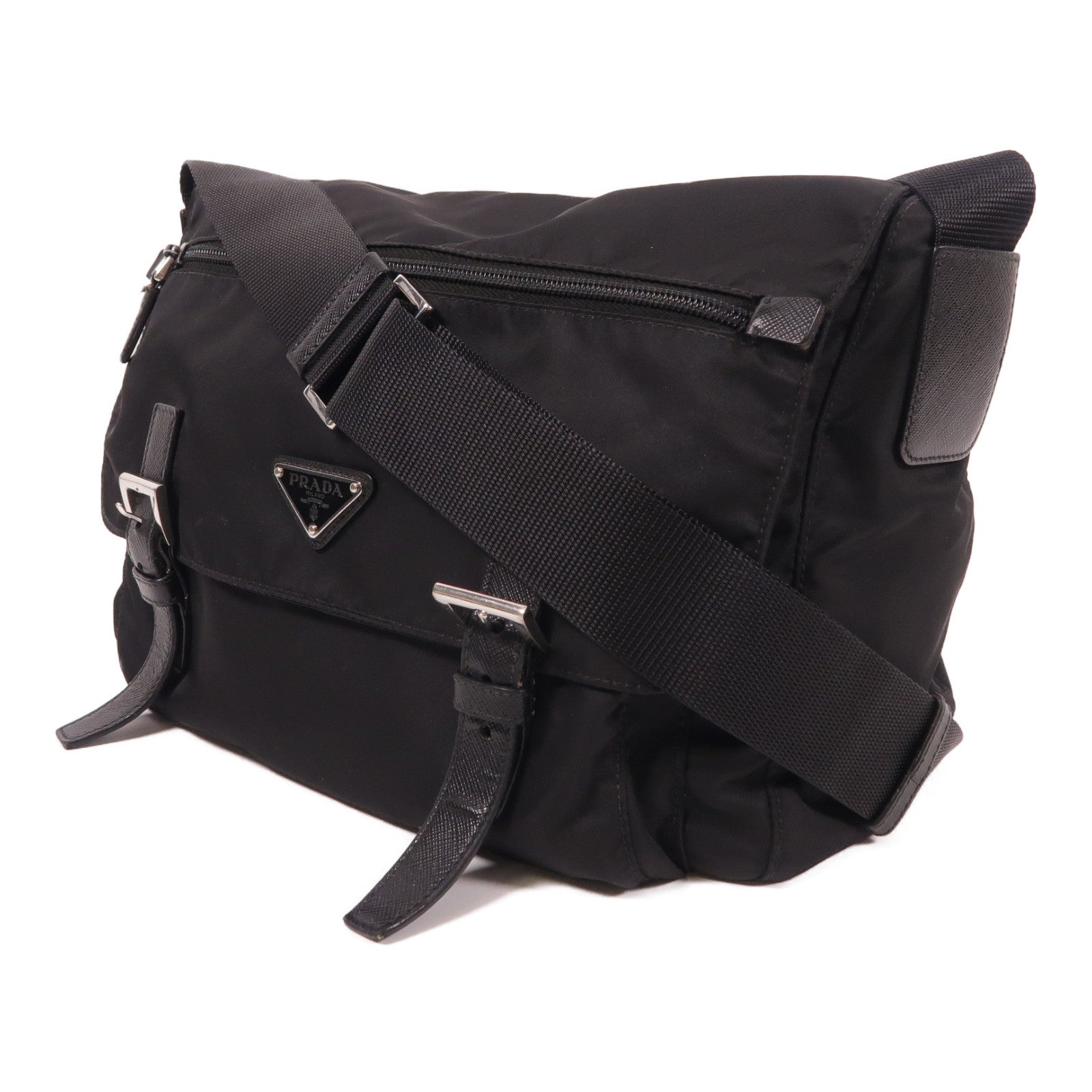 PRADA 尼龍Shoulder Bag銀扣肩背袋
