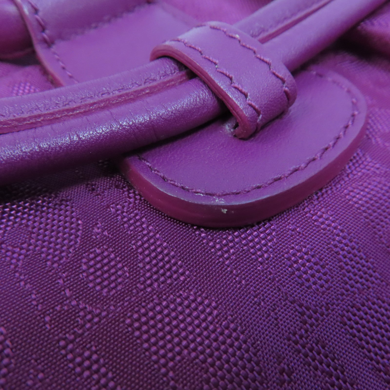 Dior 尼龍Logo Bow銀扣肩背袋紫色