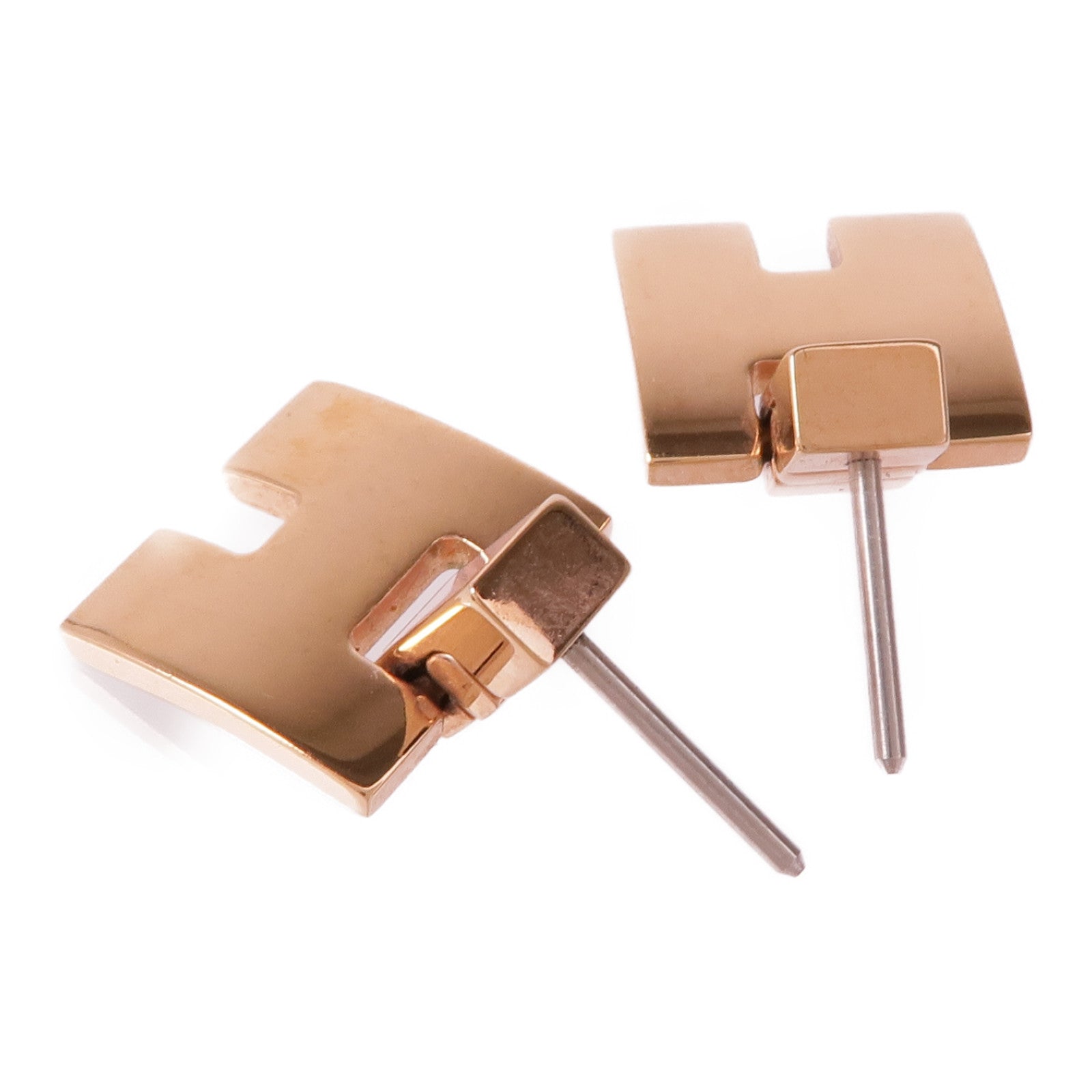 HERMES Earrings Metal Rose Gold/Pink