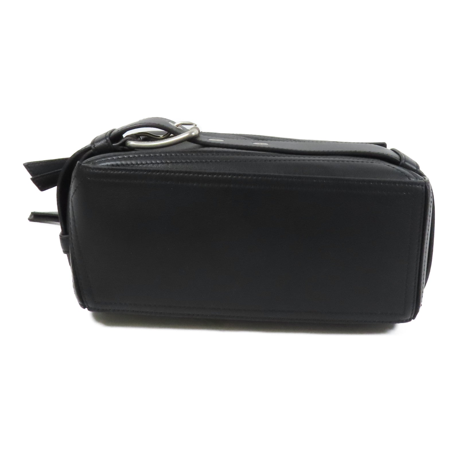 LOEWE 牛皮皮革Puzzle Biker Small銀扣手挽袋