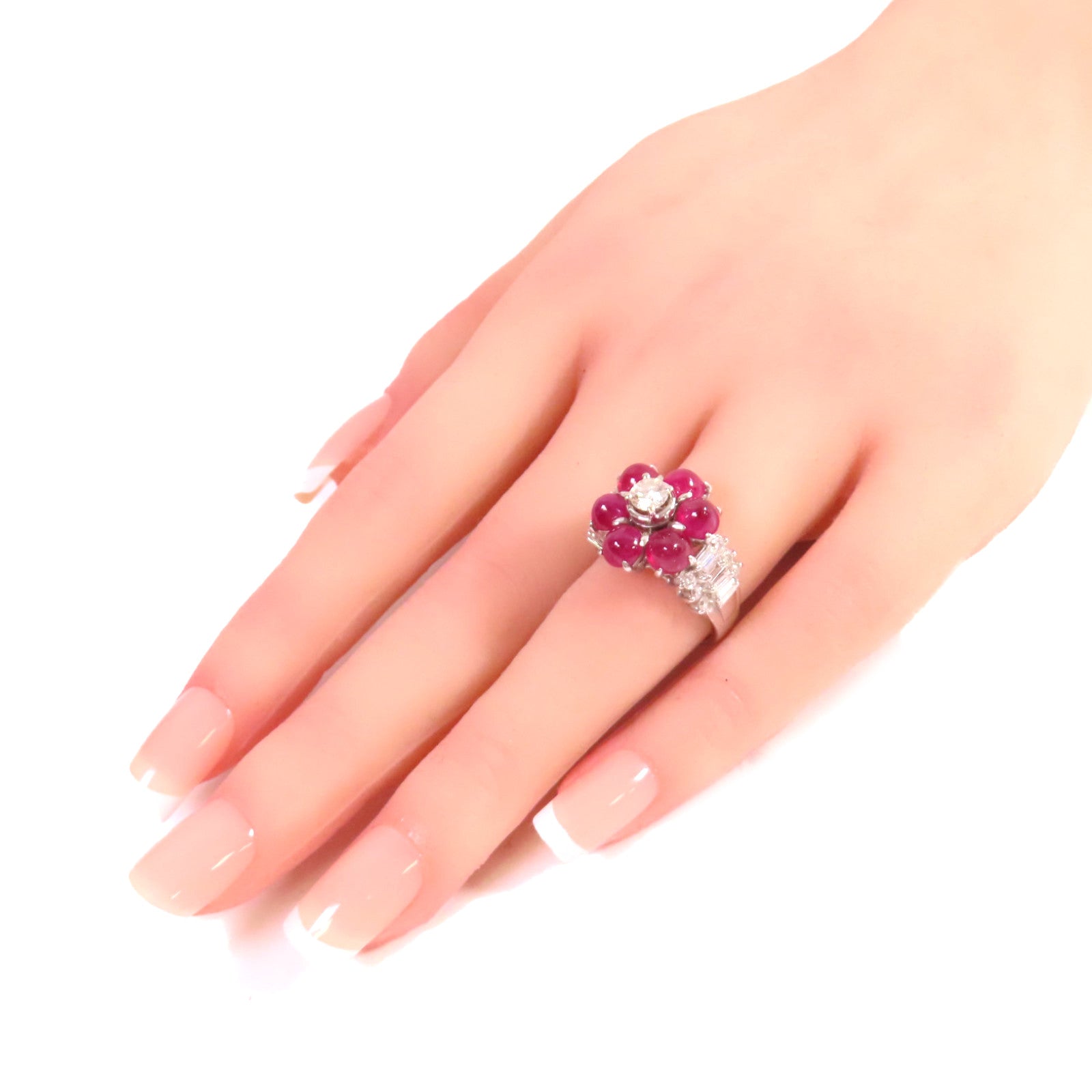 JEWELRY 【激減優惠】18K白金/紅寶石/鑽石Ruby Diamond Ring戒指US#6.5