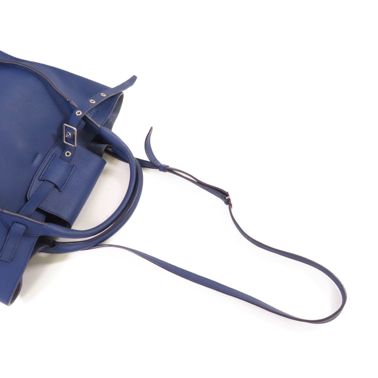 CELINE 【激減優惠】牛皮皮革Small Big Bag With Long Strap銀扣手挽肩背兩用袋藍色