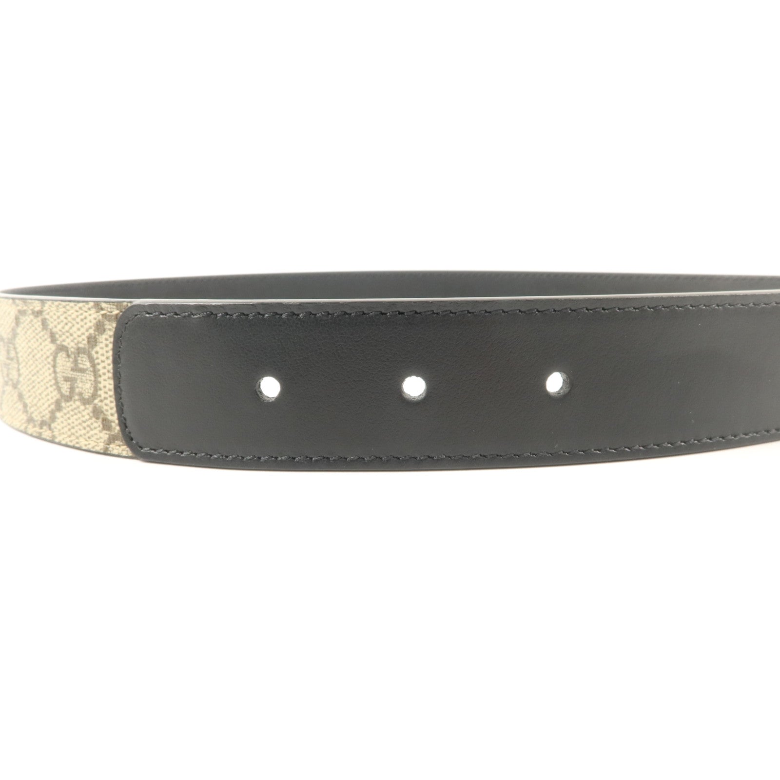 GUCCI 塗層帆布/牛皮皮革GG Marmont Belt 80cm金扣皮帶