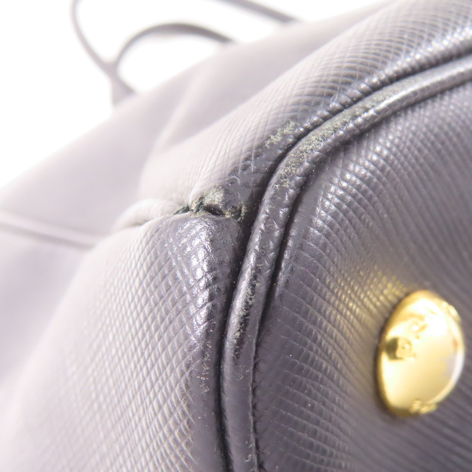 PRADA Saffiano皮革Tote Bag金扣手挽袋黑色