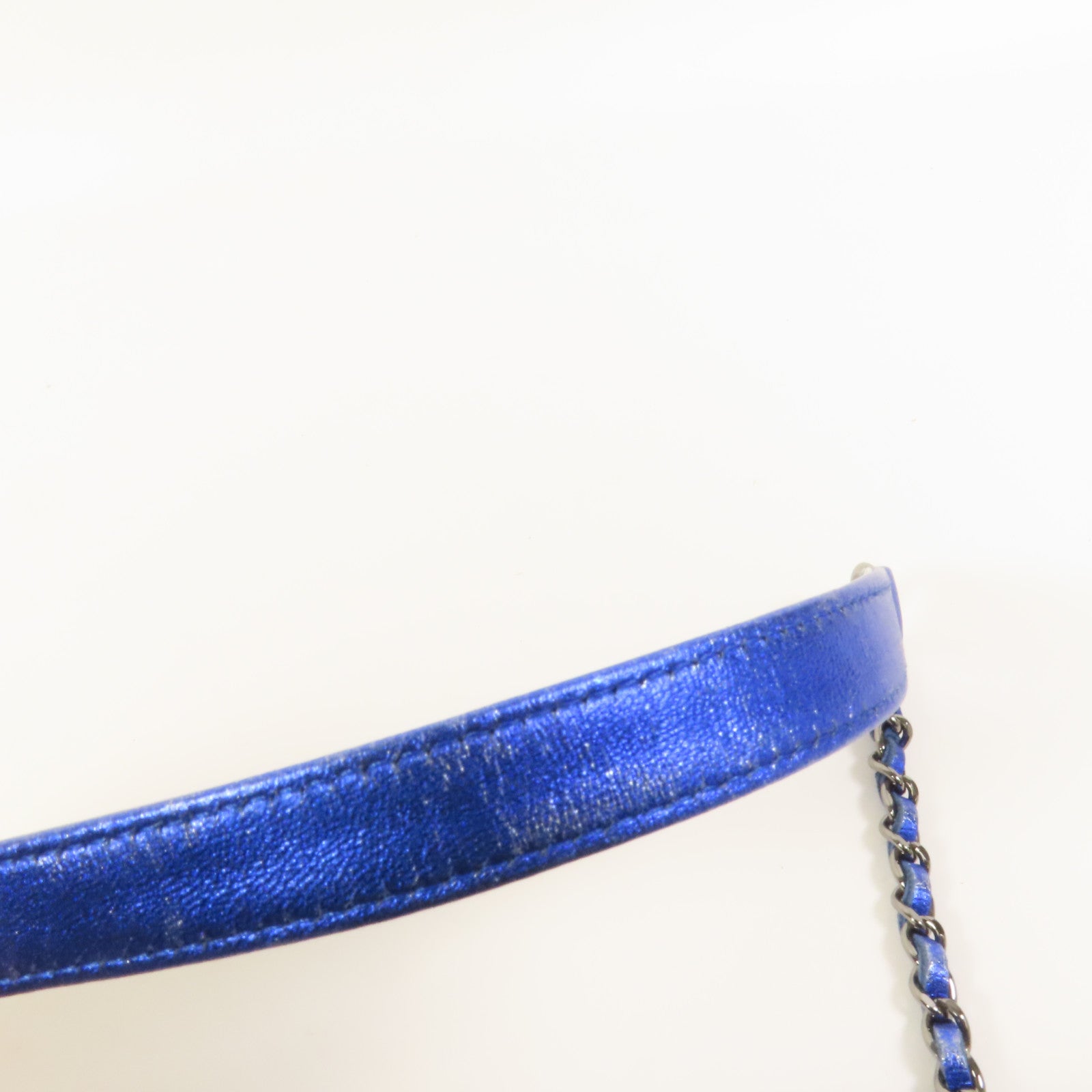 CHANEL 漆皮皮革Chain Shoulder銀扣鏈帶肩背袋