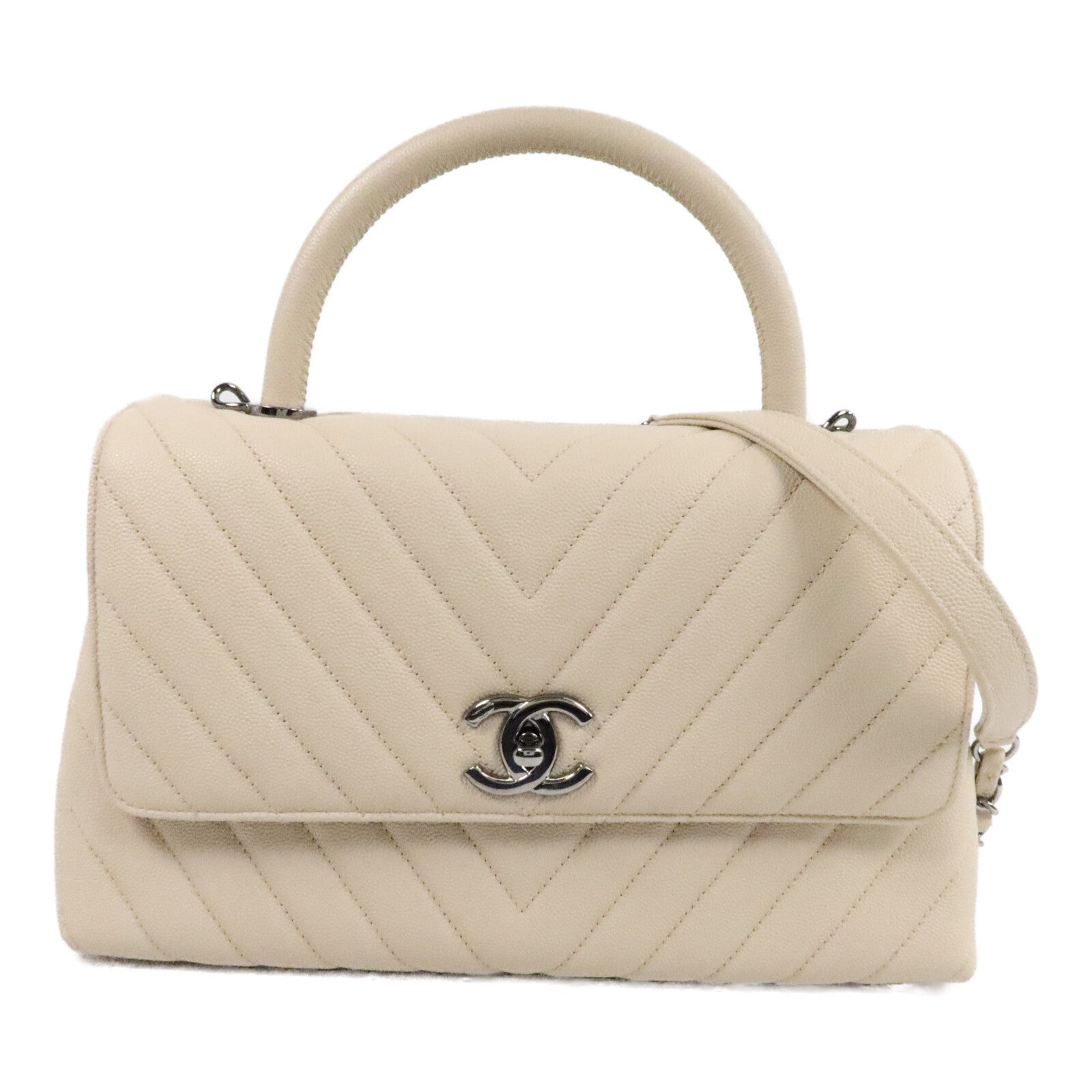 CHANEL 牛皮皮革Coco Handle Medium手挽肩背兩用袋