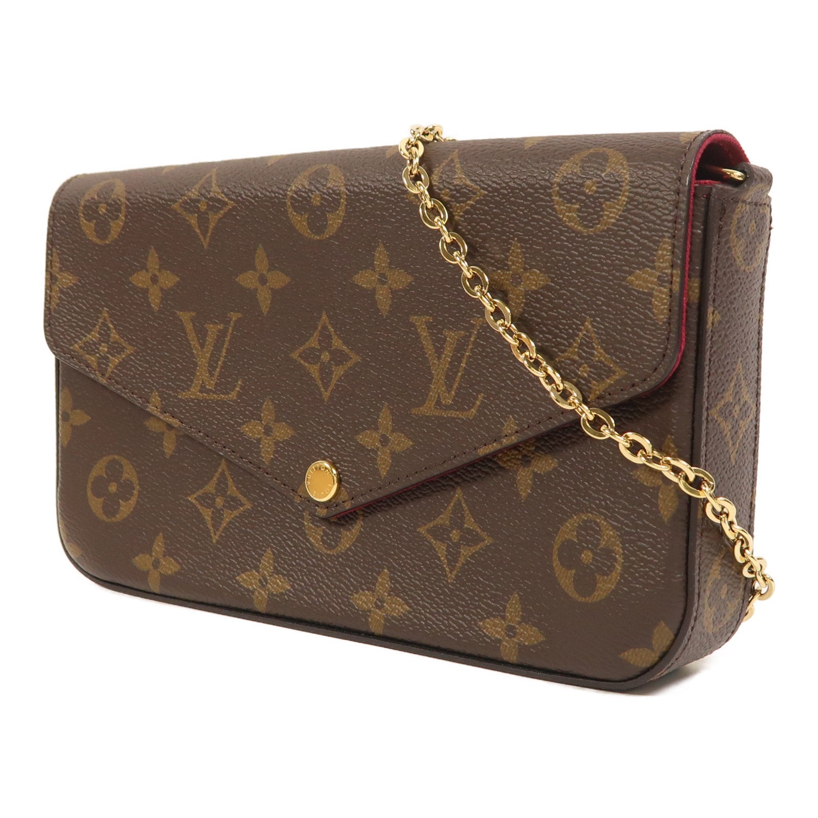 LOUIS VUITTON Monogram Pochette Felicie金扣鏈帶肩背袋