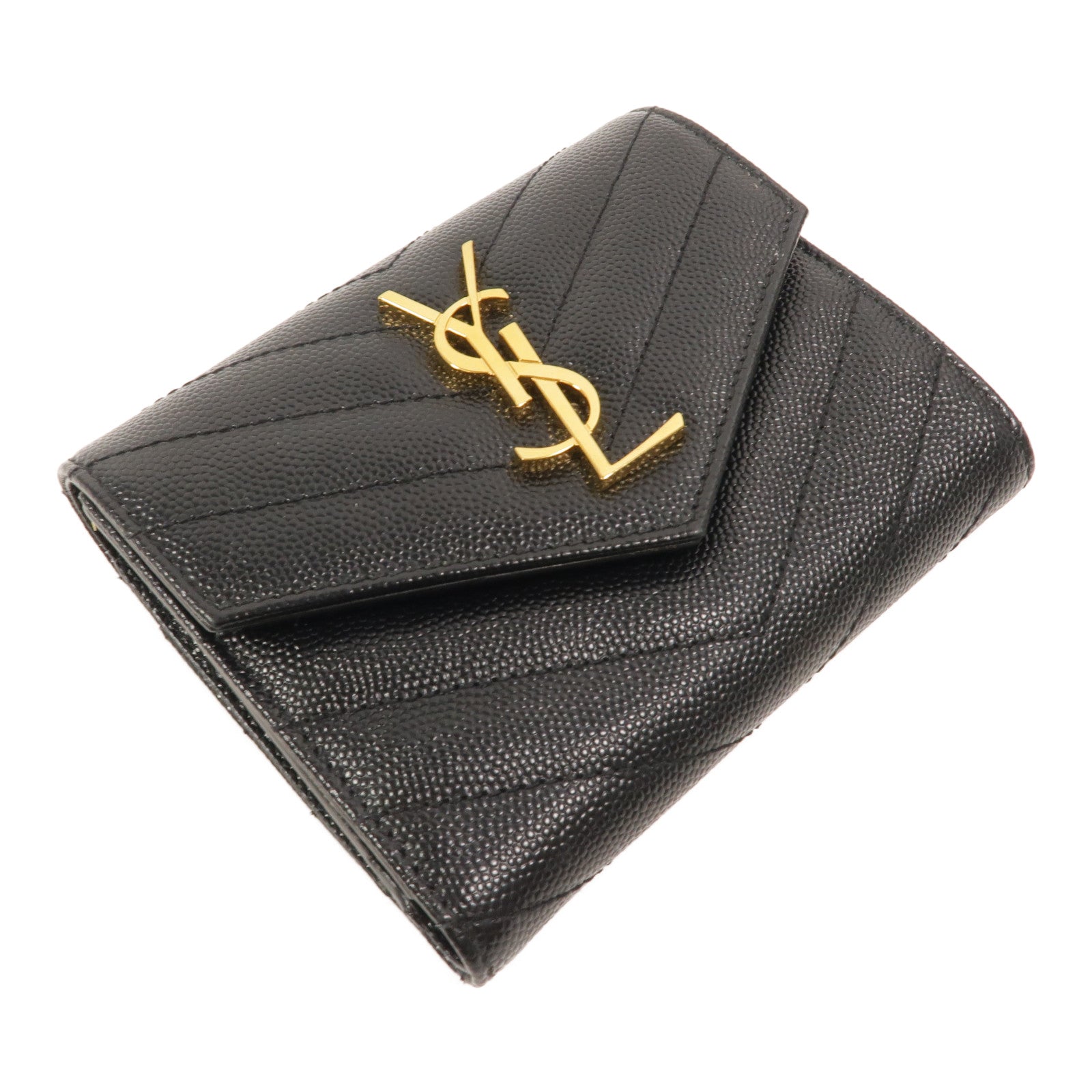 YVES SAINT LAURENT 牛皮皮革Tri Fold Wallet錢包
