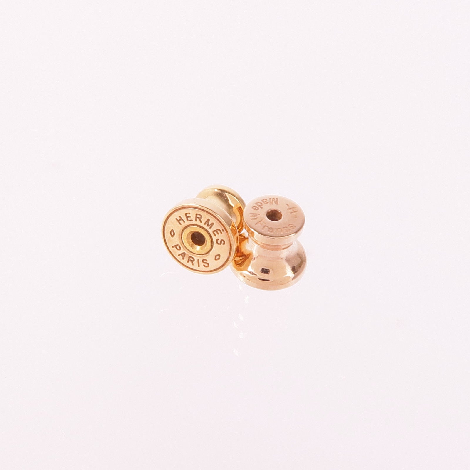 HERMES Earrings Metal Rose Gold/Pink