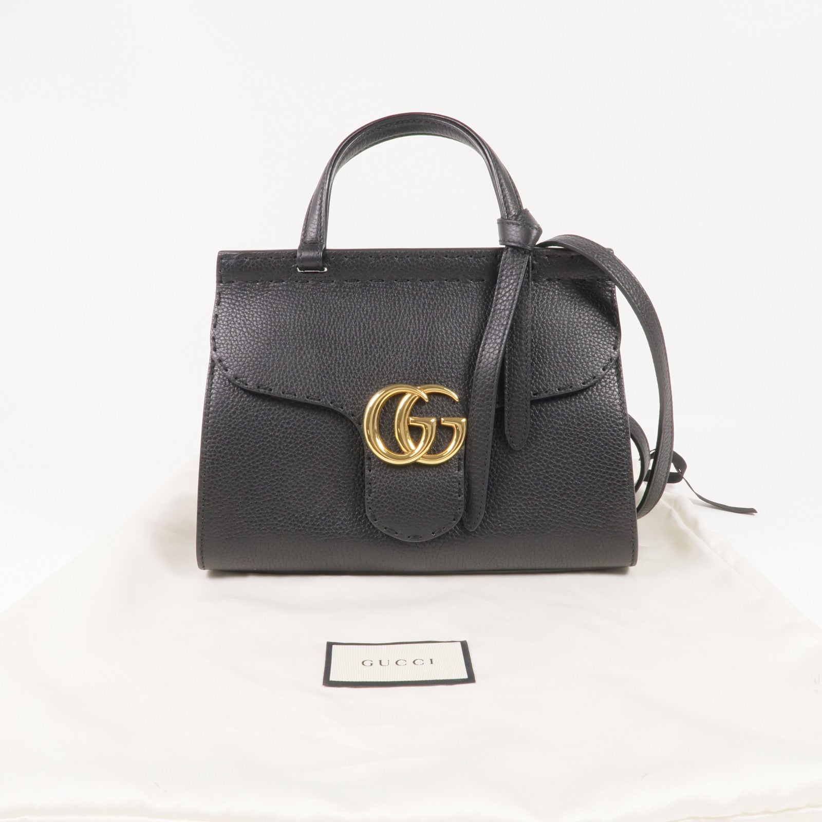 GUCCI 牛皮皮革GG Marmont Top Handle Bag金扣手挽肩背兩用袋