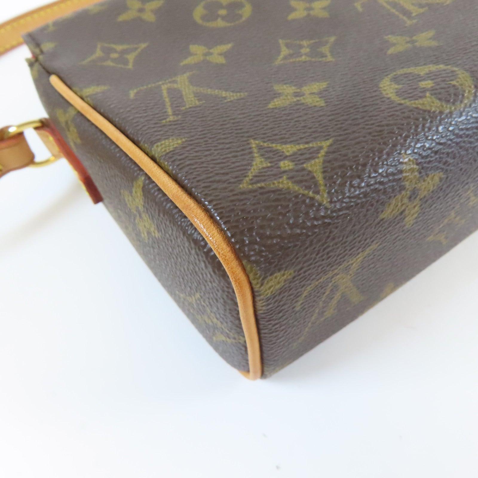 LOUIS VUITTON Monogram Recital Monogram金扣手挽袋啡色