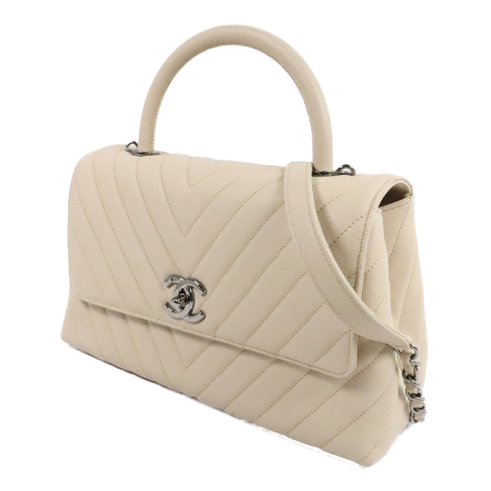 CHANEL 牛皮皮革Coco Handle Medium手挽肩背兩用袋