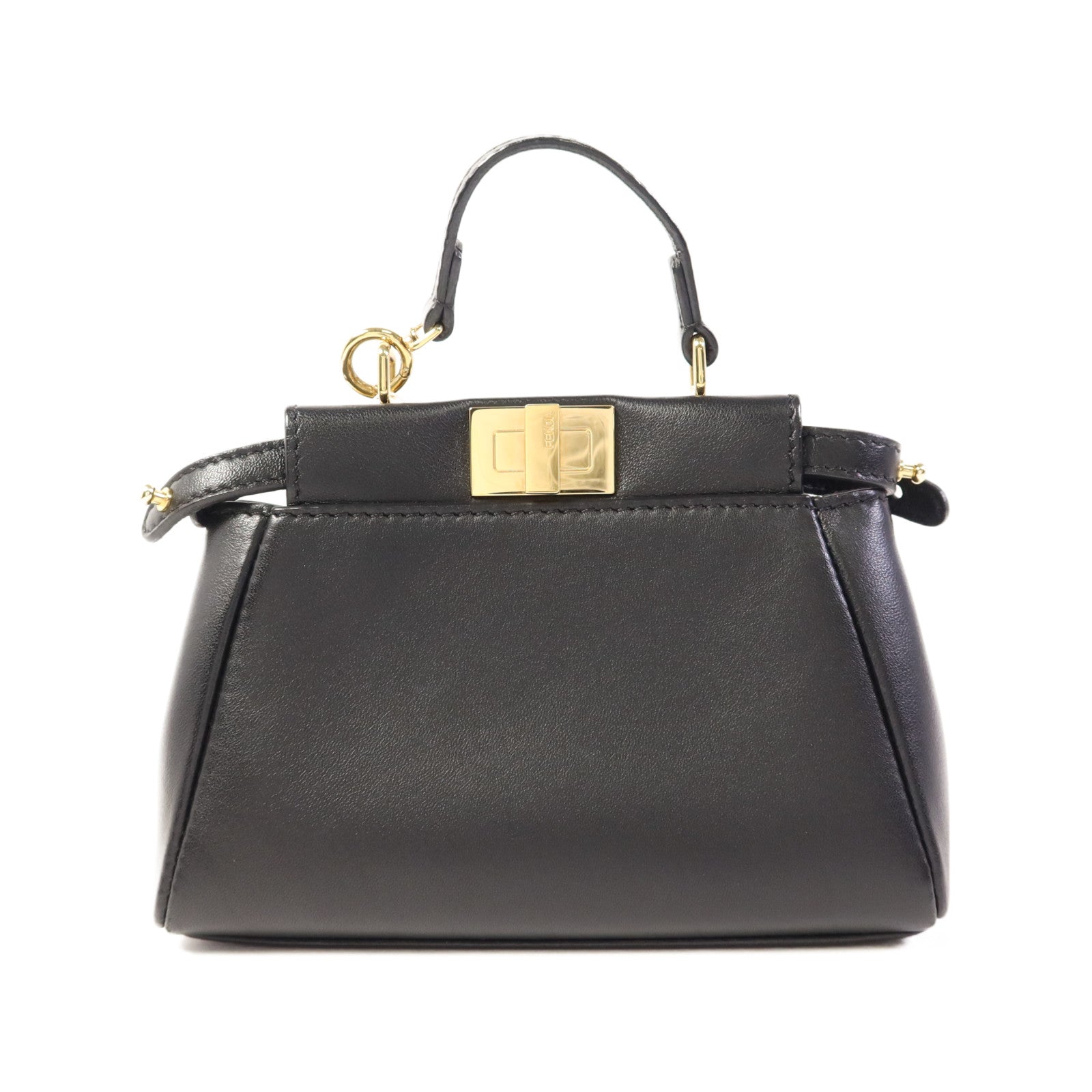 FENDI 牛皮皮革Micro Peekaboo金扣手挽肩背兩用袋