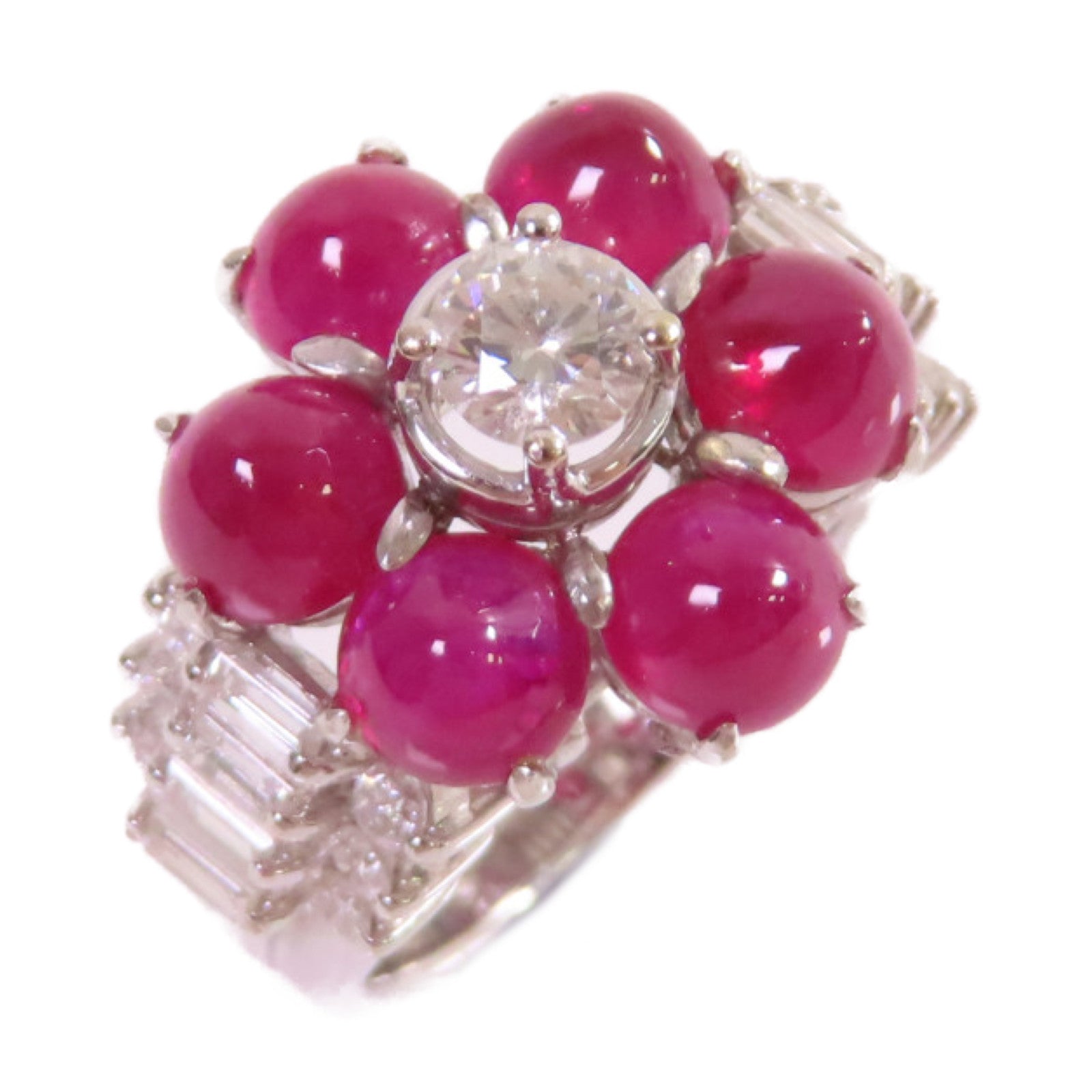 JEWELRY 【激減優惠】18K白金/紅寶石/鑽石Ruby Diamond Ring戒指US#6.5