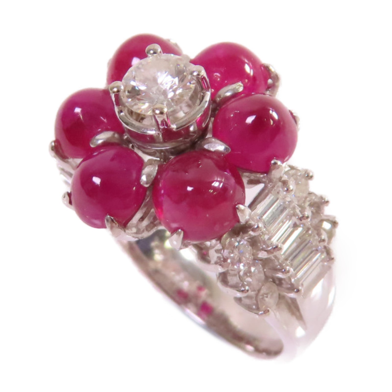 JEWELRY 【激減優惠】18K白金/紅寶石/鑽石Ruby Diamond Ring戒指US#6.5