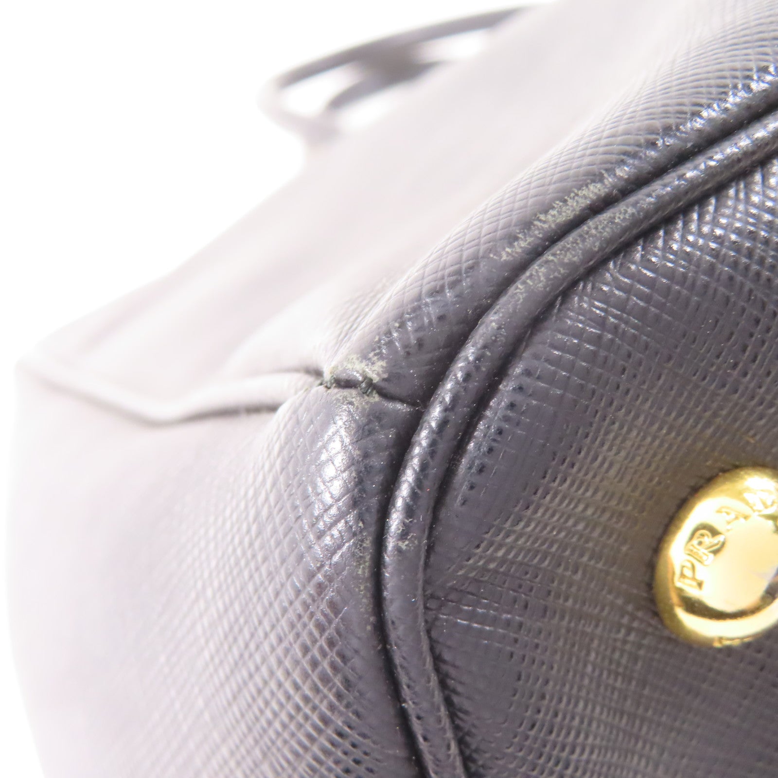 PRADA Saffiano皮革Tote Bag金扣手挽袋黑色