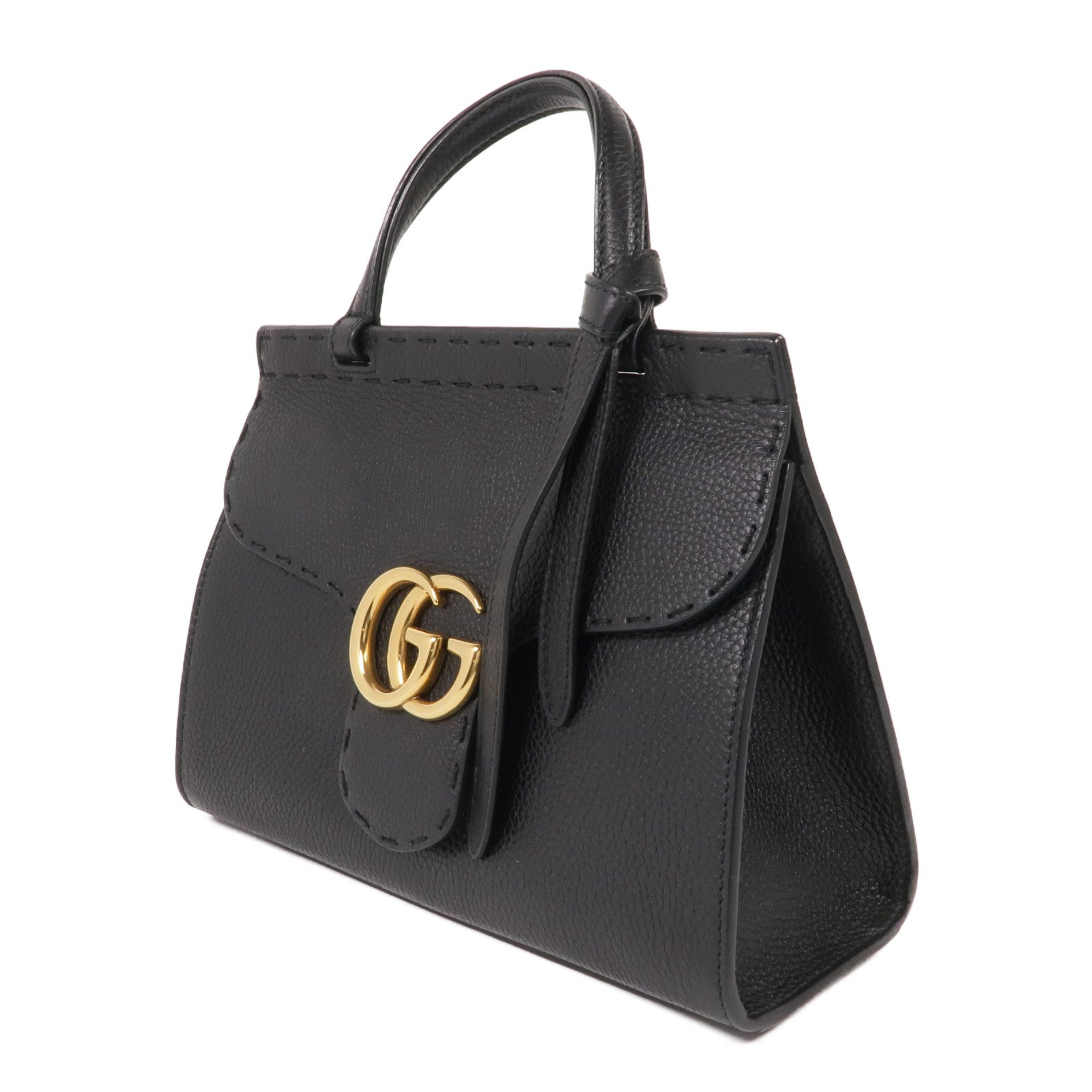 GUCCI 牛皮皮革GG Marmont Top Handle Bag金扣手挽肩背兩用袋