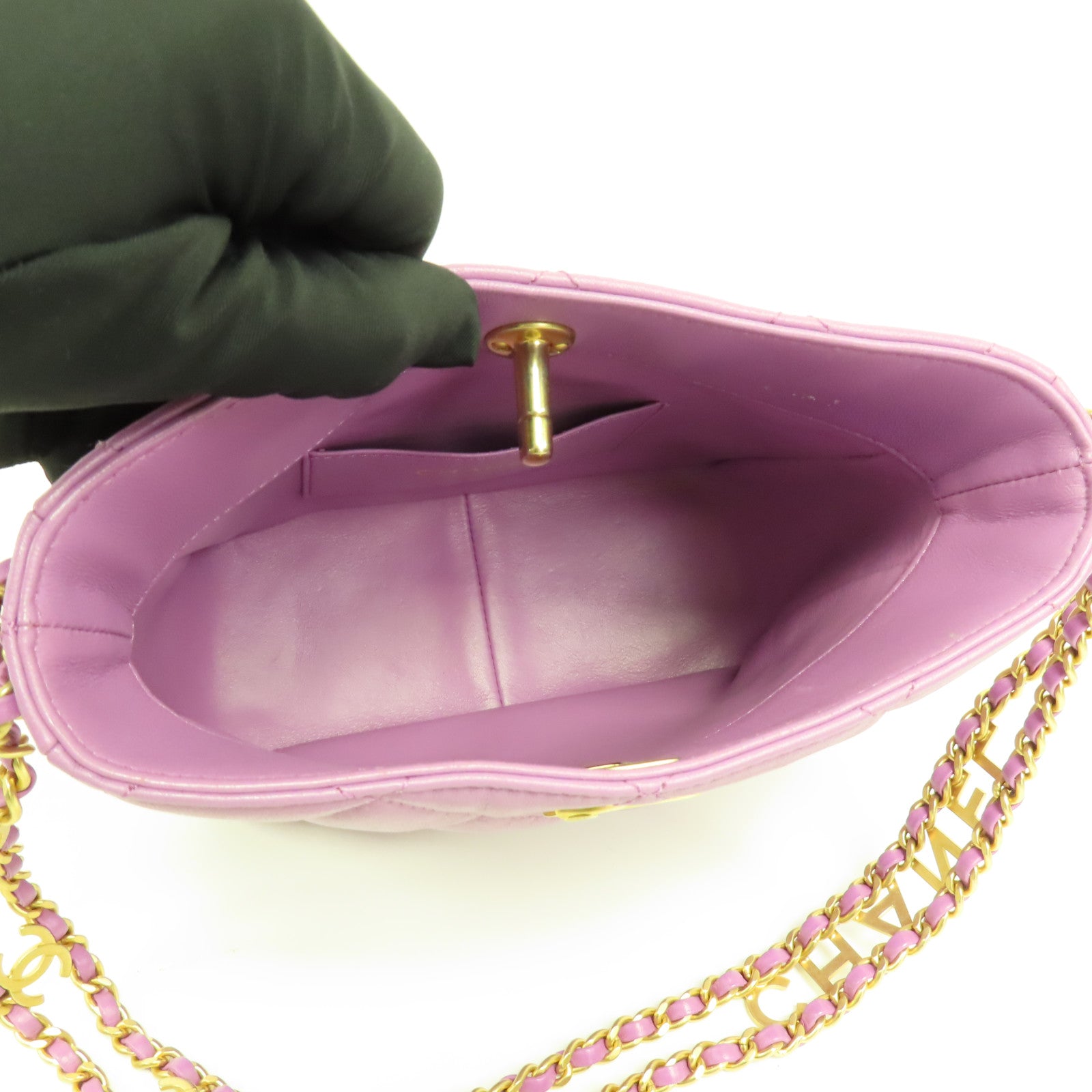 CHANEL 羊皮皮革Hobo金扣鏈帶肩背袋