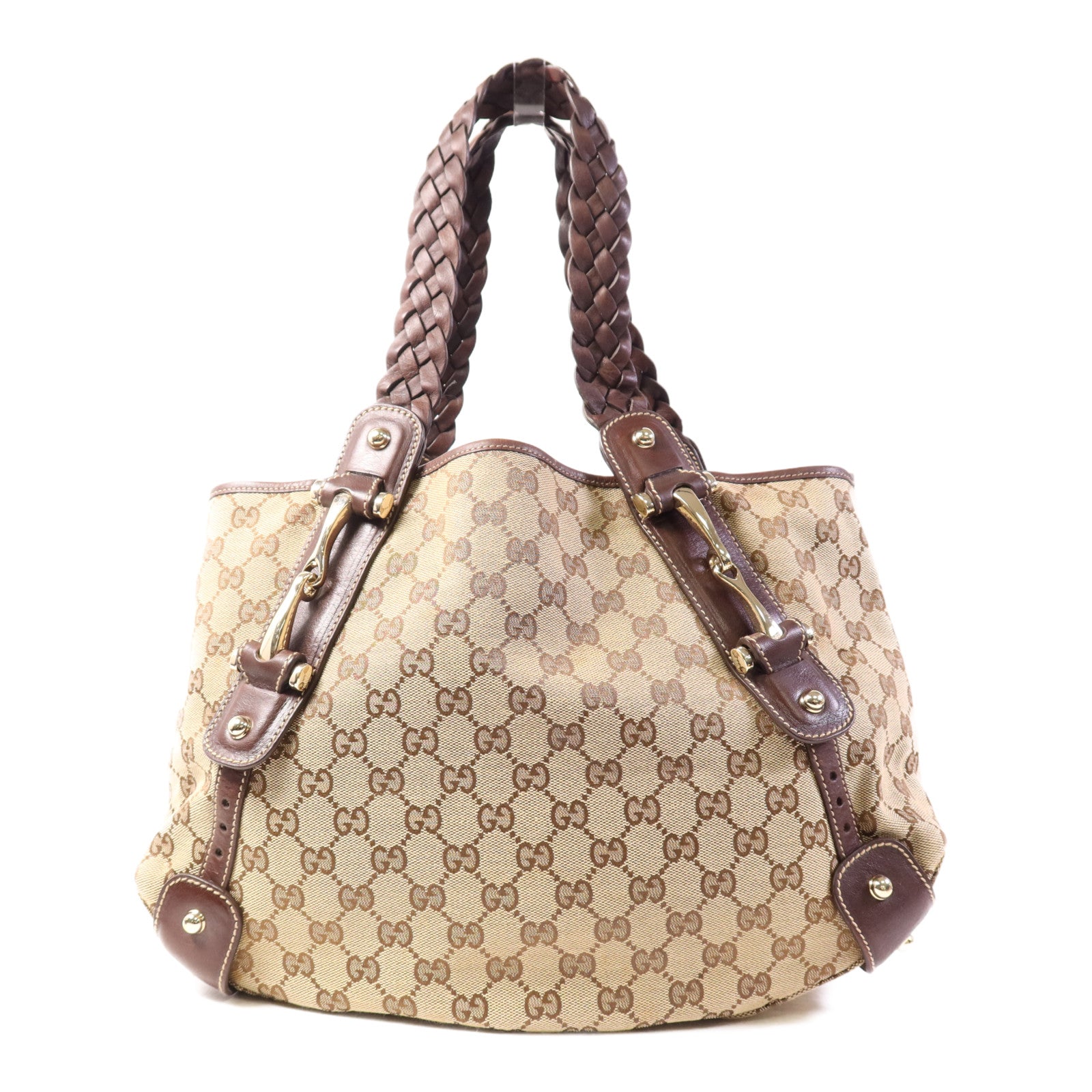 GUCCI 帆布Shoulder Bag金扣肩背袋