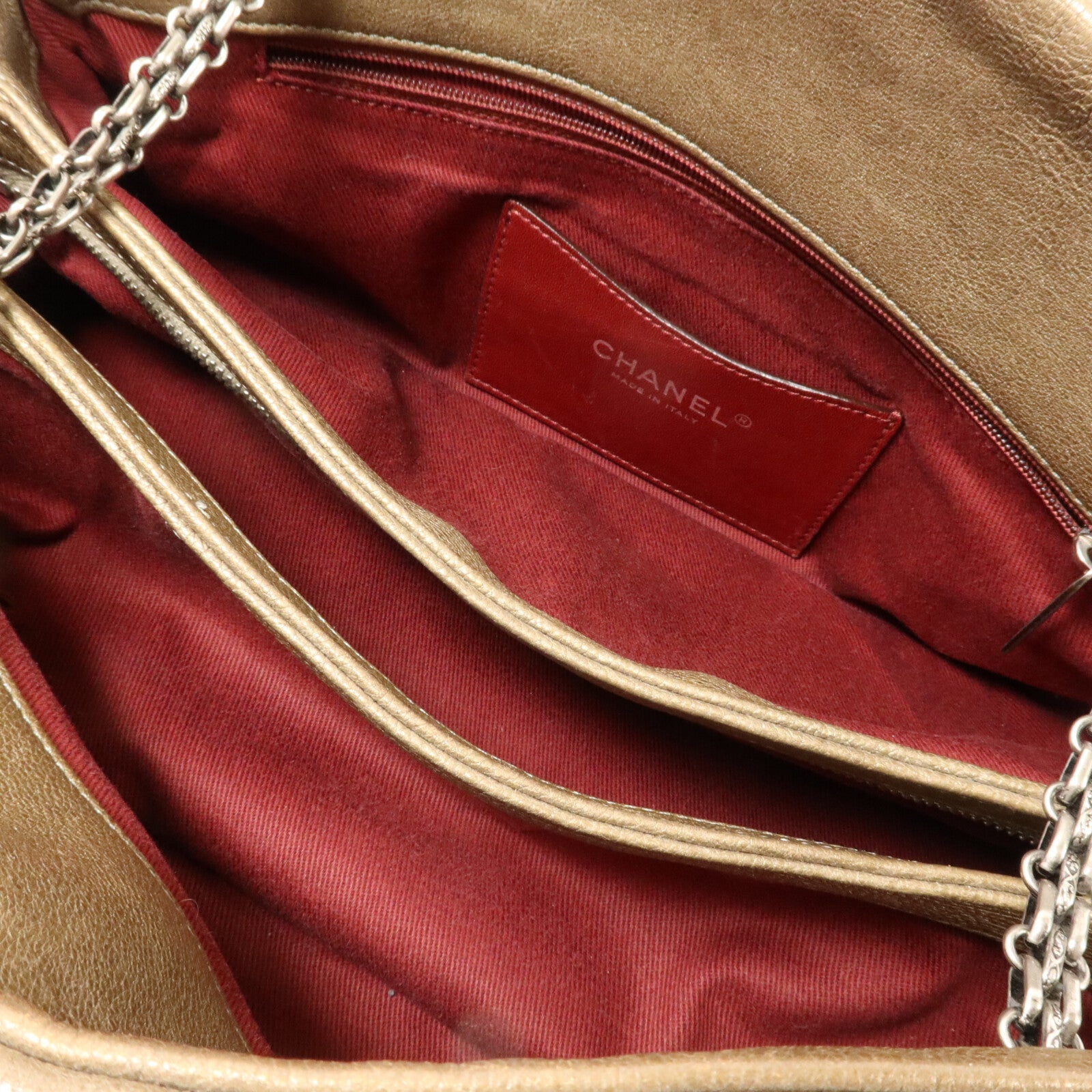 CHANEL 牛皮皮革Chain Shoulder鏈帶肩背袋