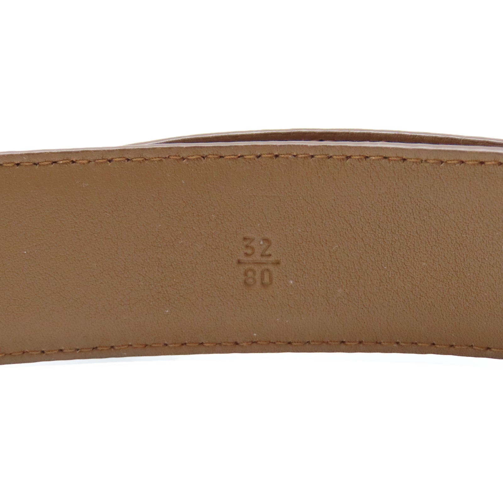 PRADA 牛皮皮革Belt 80cm銀扣皮帶啡色