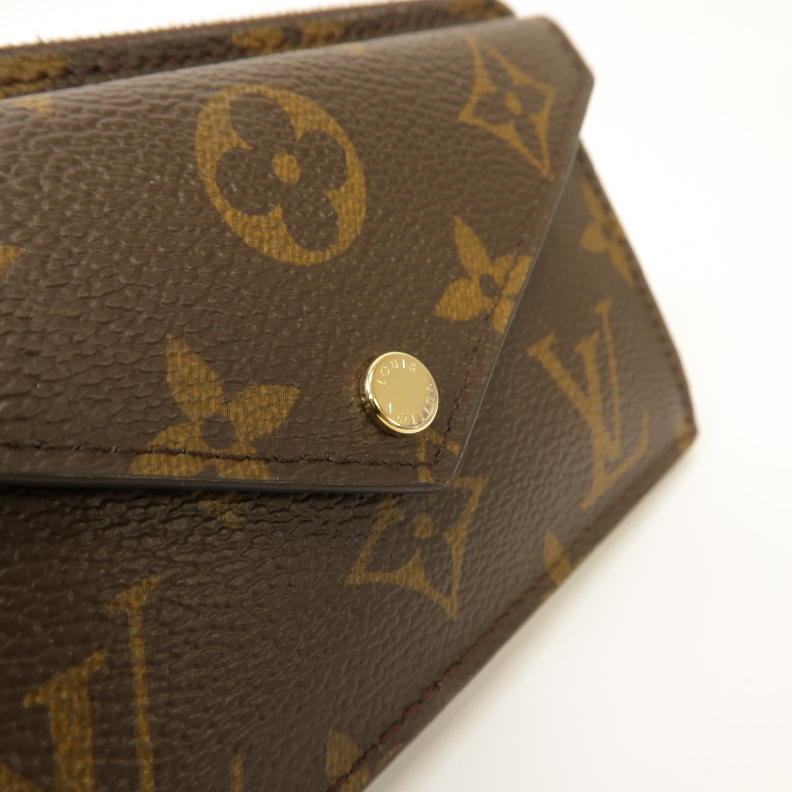 LOUIS VUITTON Monogram Recto Verso金扣卡片套啡色