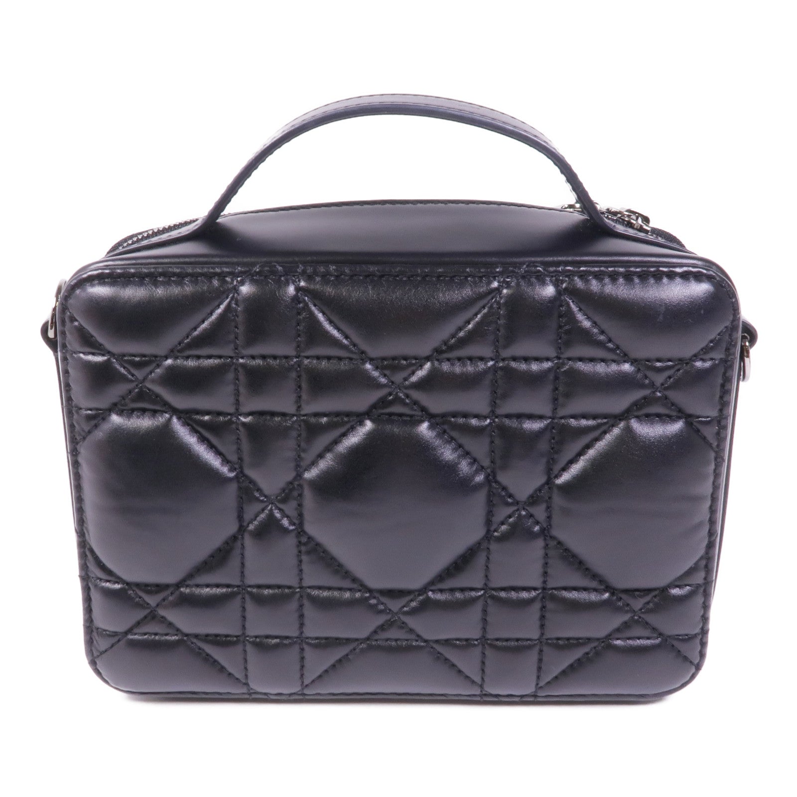 Dior 牛皮皮革Caro Box銀扣手挽肩背兩用袋