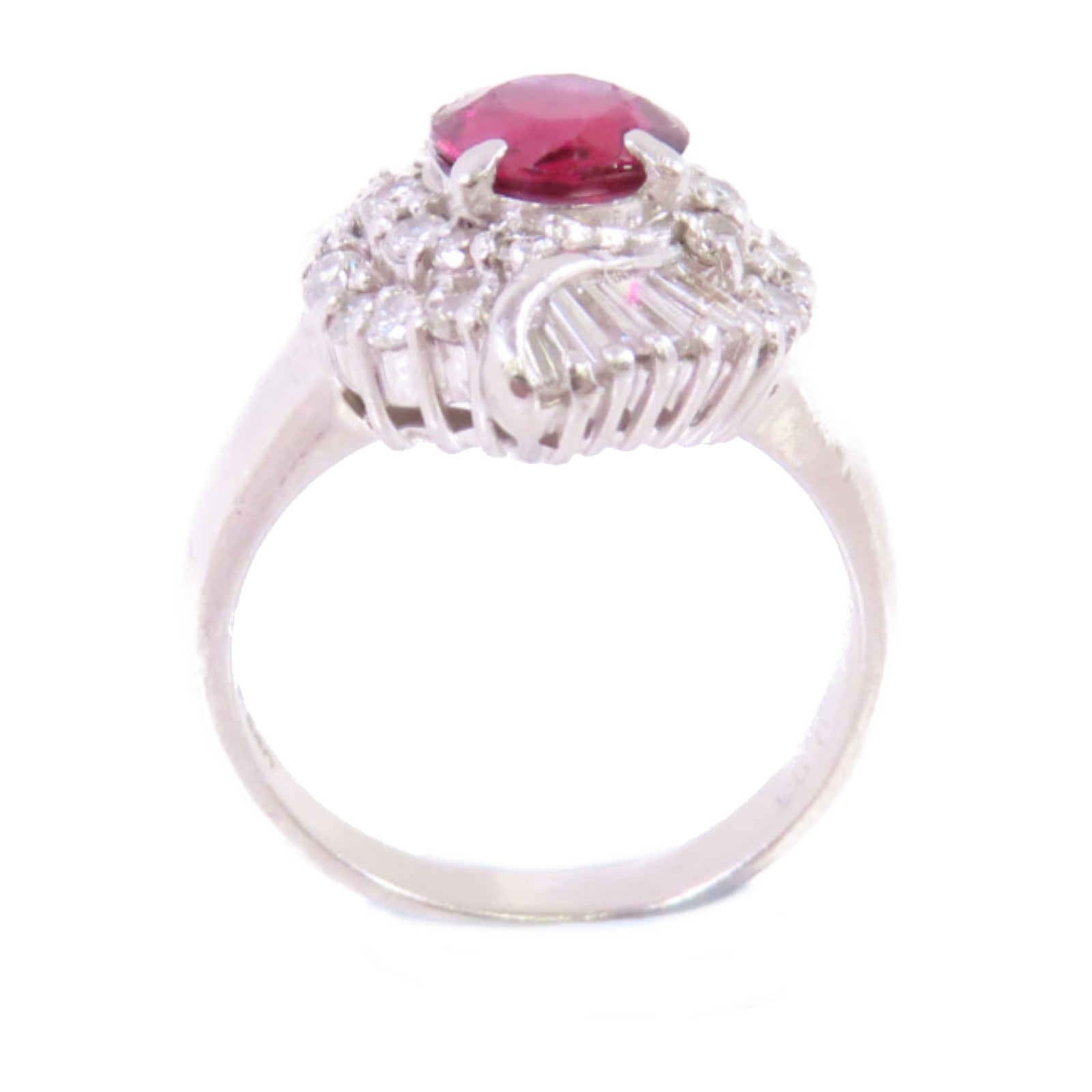 Jewelry Ruby Diamond Ring US#5.5 PT900 Platinum