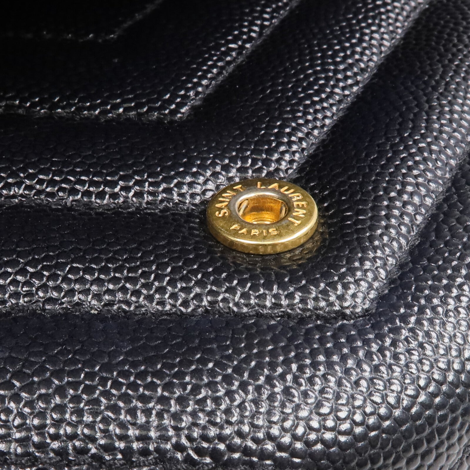 YVES SAINT LAURENT 牛皮皮革Long Wallet金扣長錢包