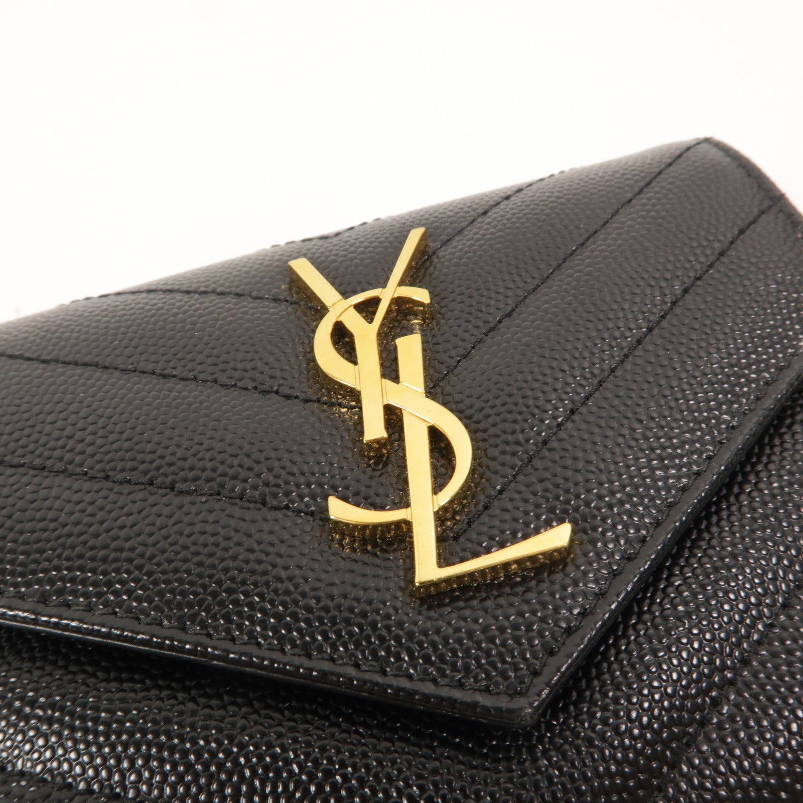 YVES SAINT LAURENT 牛皮皮革Tri Fold Wallet錢包