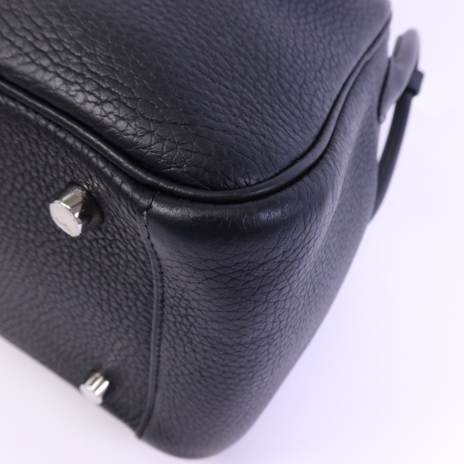 HERMES Clemence皮革Lindy 26手挽肩背兩用袋Noir
