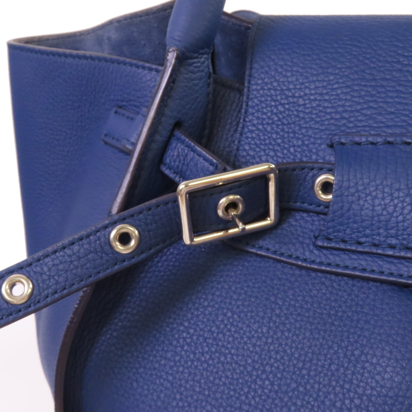 CELINE 【激減優惠】牛皮皮革Small Big Bag With Long Strap銀扣手挽肩背兩用袋藍色
