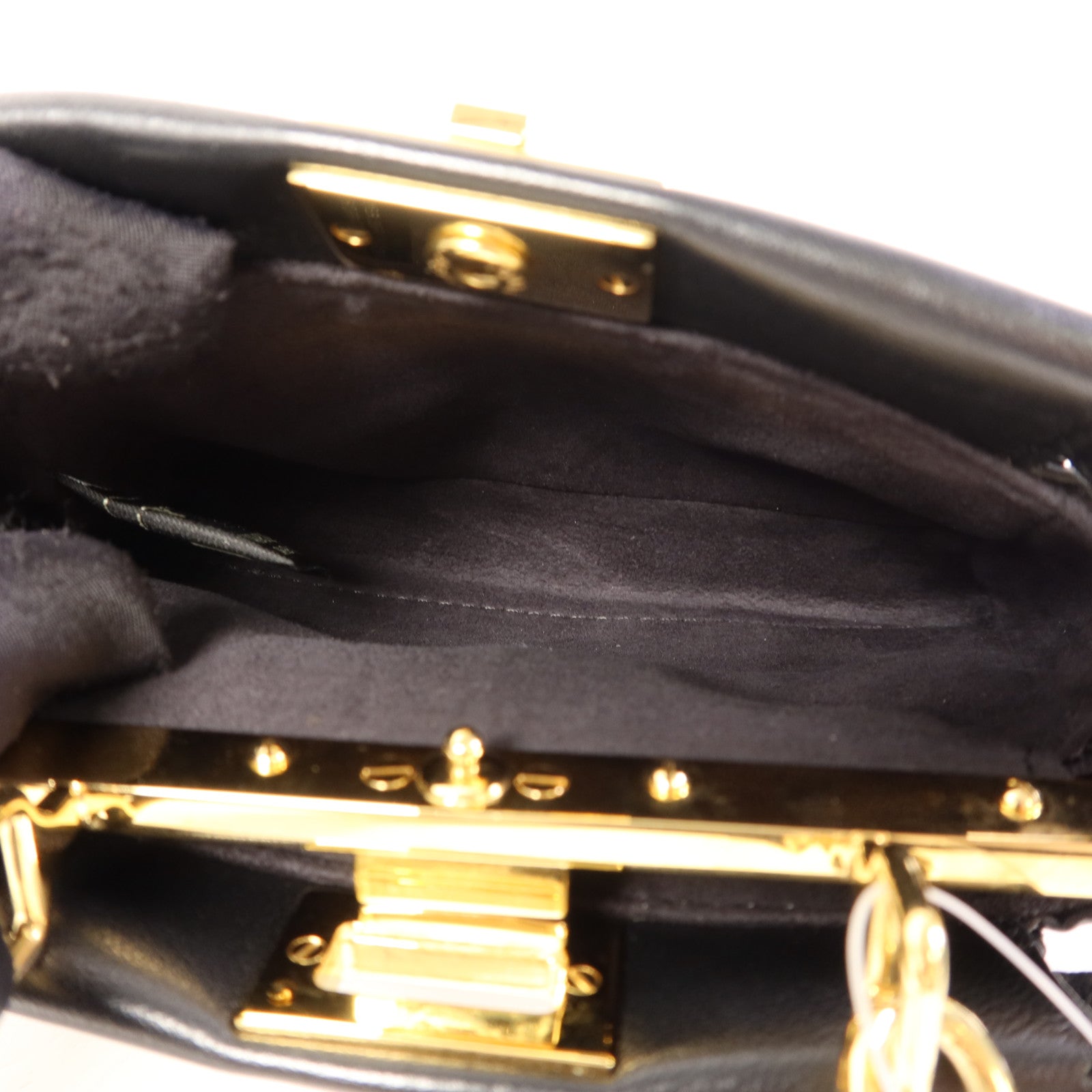 FENDI 牛皮皮革Micro Peekaboo金扣手挽肩背兩用袋