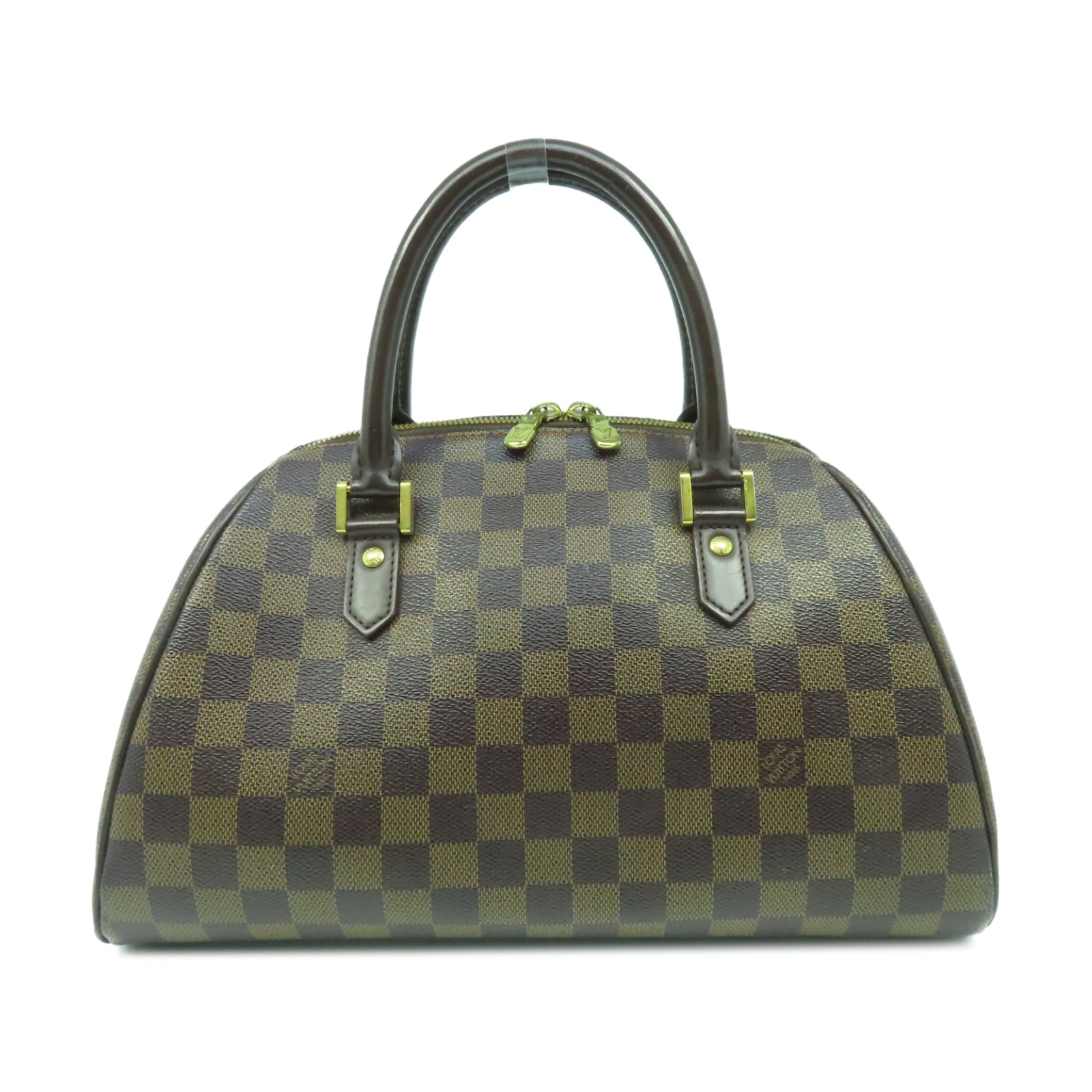 LOUIS VUITTON 【清倉大減價】Damier Ribera MM金扣手挽袋棕色