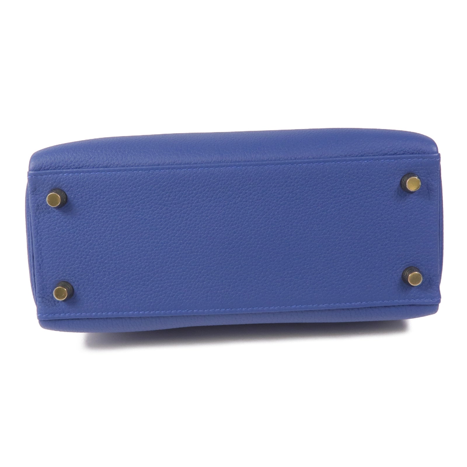 HERMES Togo皮革Kelly II 25金扣手挽肩背兩用袋Bleu Tie