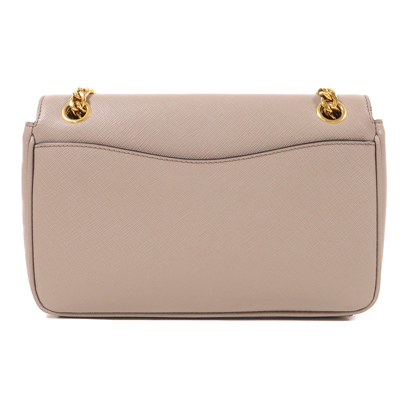 PRADA Saffiano皮革Chain Shoulder金扣鏈帶肩背袋