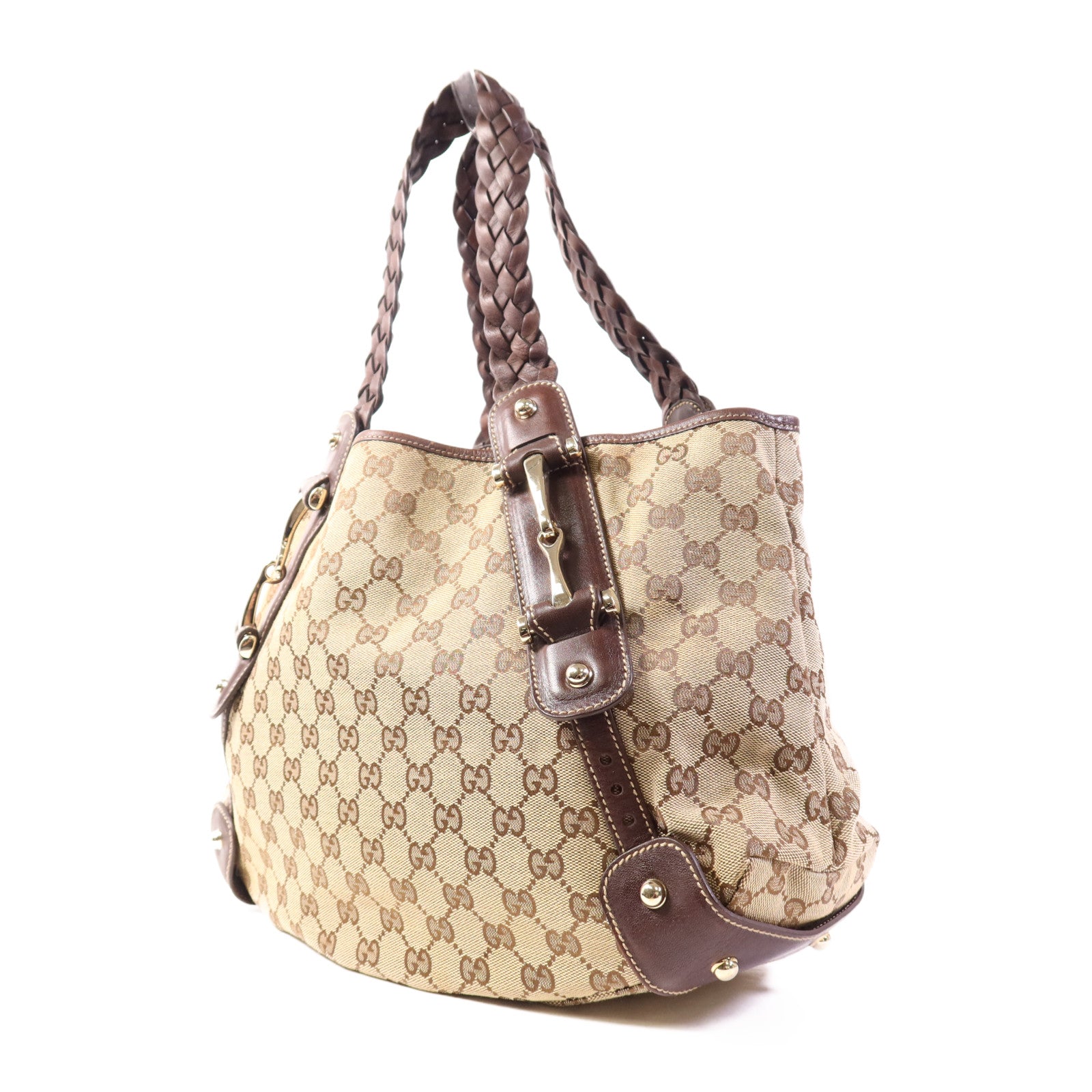 GUCCI 帆布Shoulder Bag金扣肩背袋