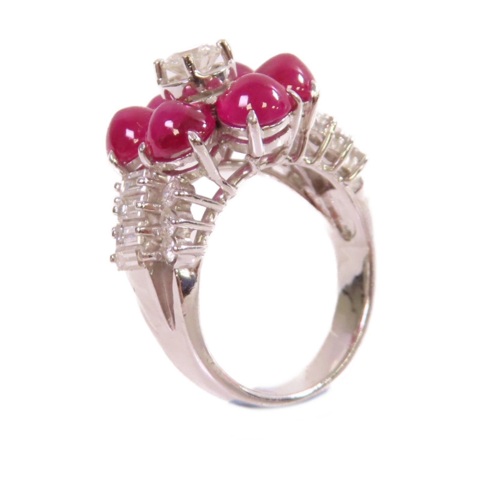 JEWELRY 【激減優惠】18K白金/紅寶石/鑽石Ruby Diamond Ring戒指US#6.5