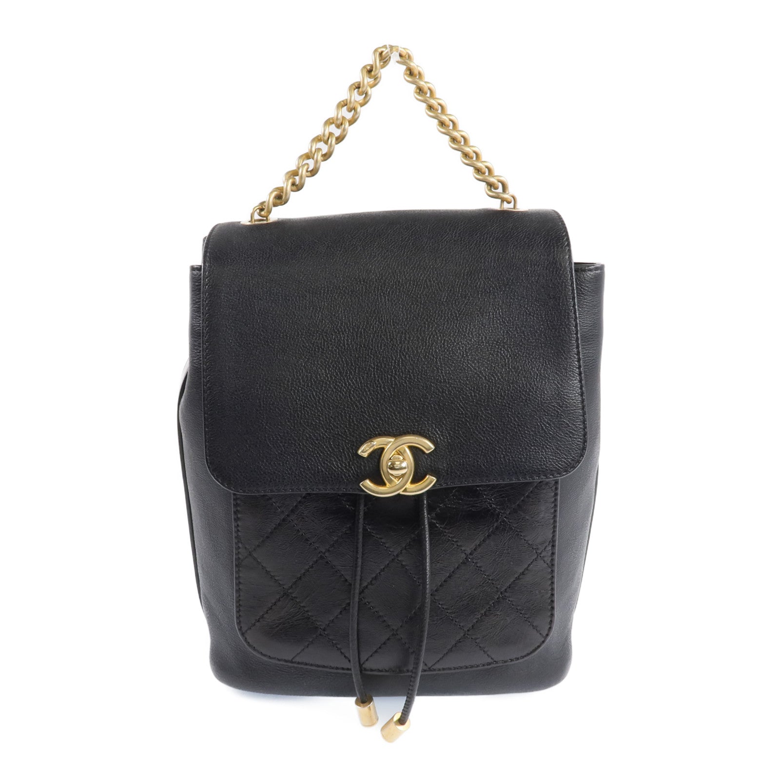 CHANEL 【激減優惠】牛皮皮革Backpack金扣背包