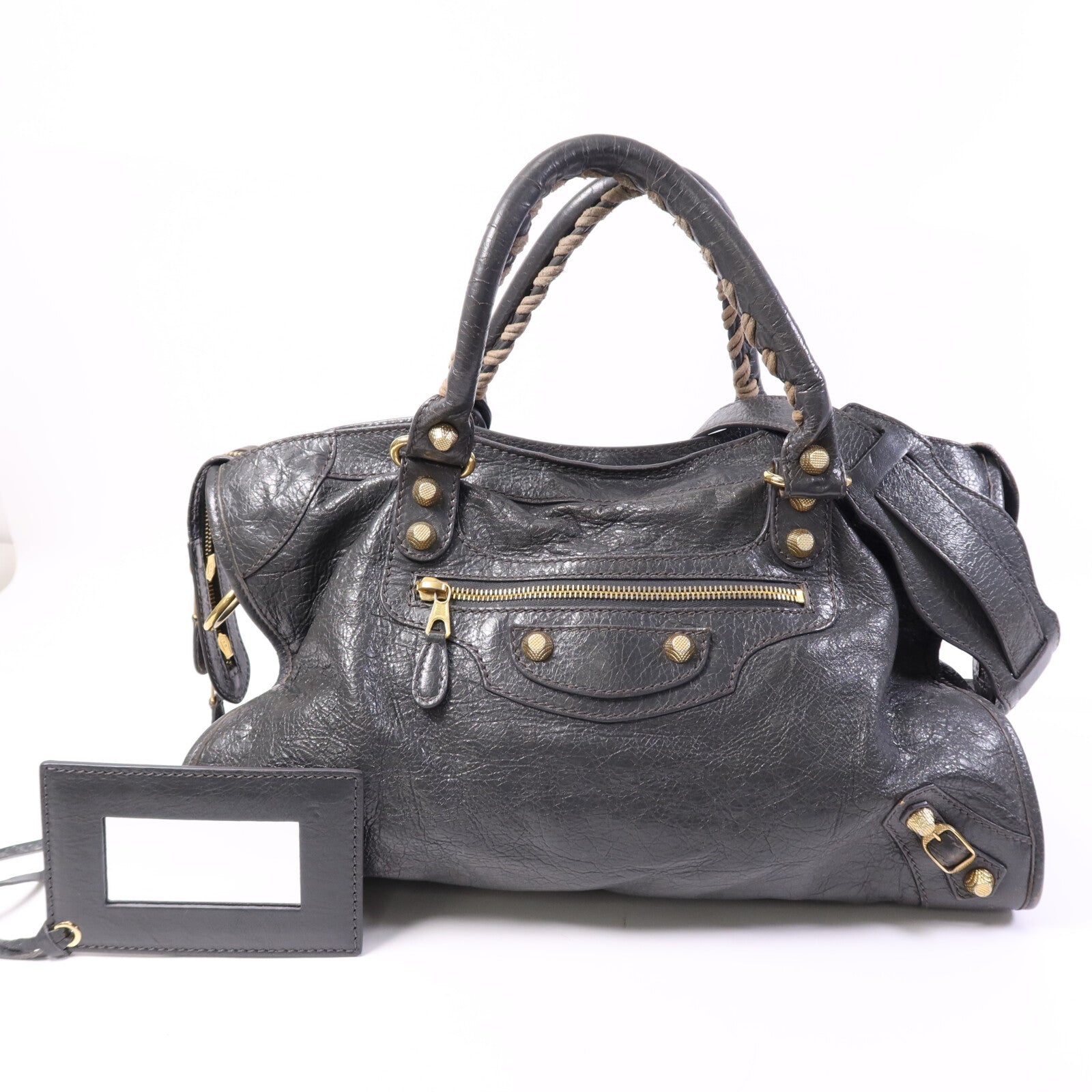 BALENCIAGA 牛皮皮革Giant City金扣手挽肩背兩用袋