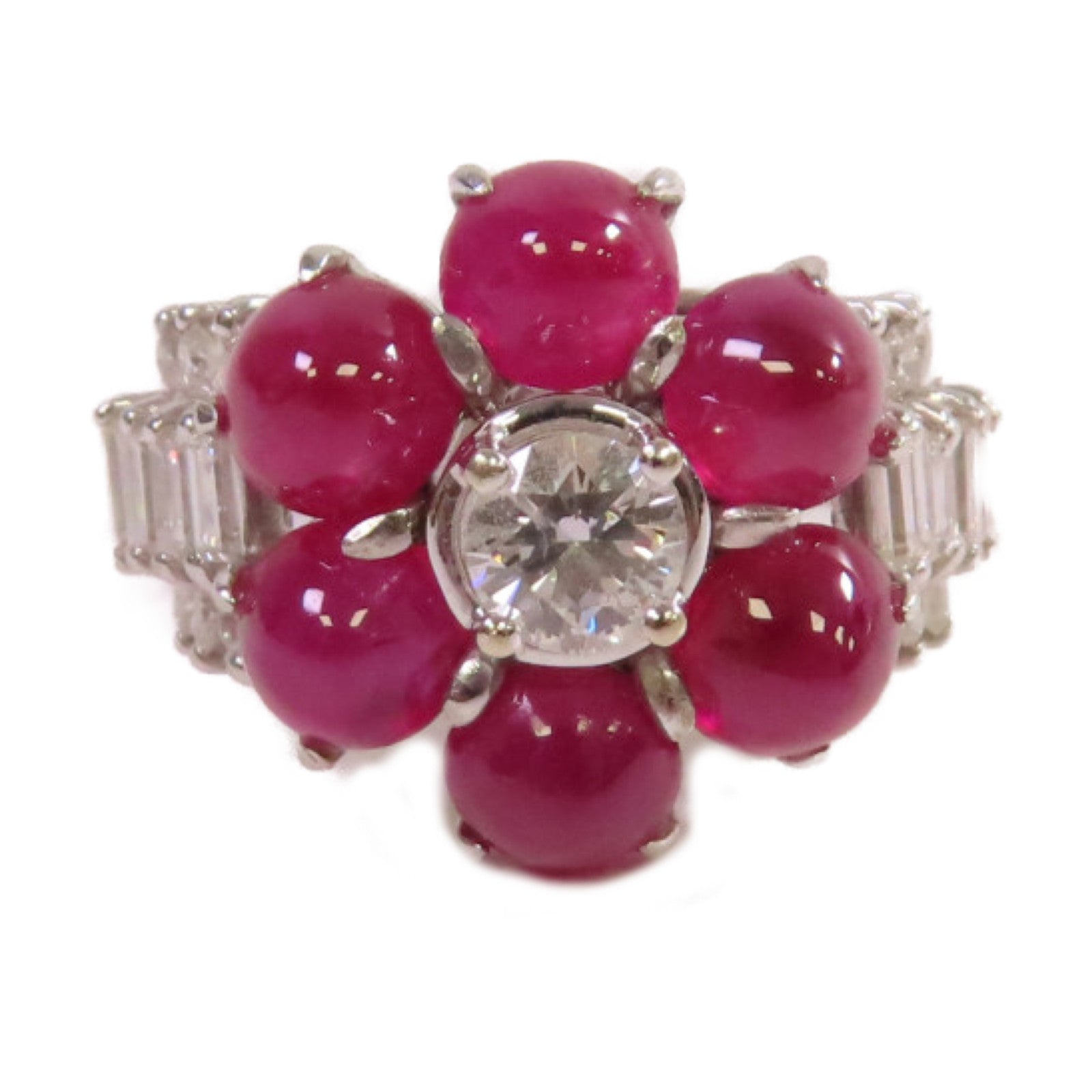 JEWELRY 【激減優惠】18K白金/紅寶石/鑽石Ruby Diamond Ring戒指US#6.5
