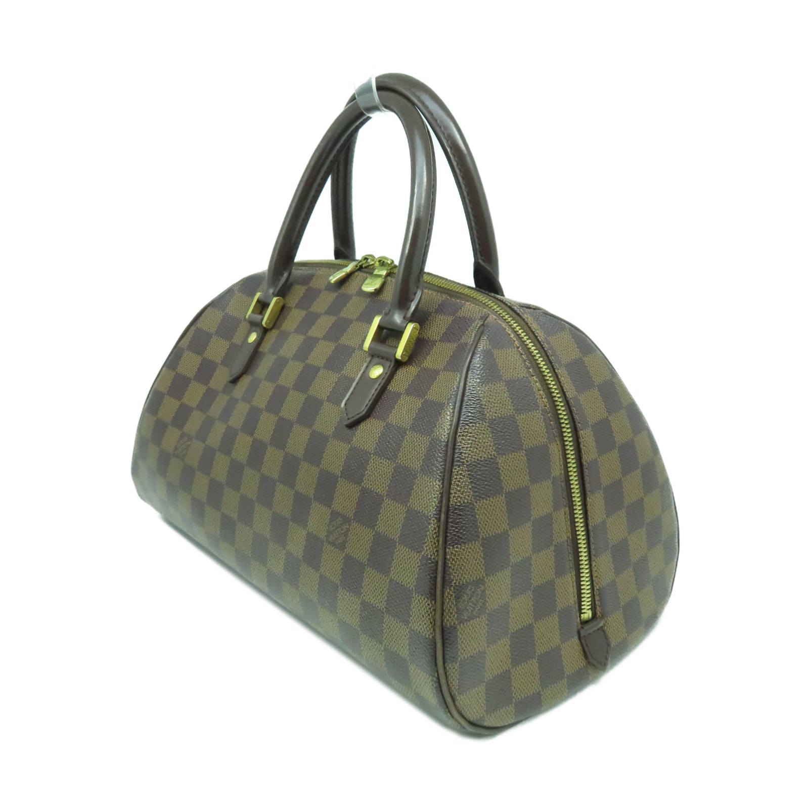 LOUIS VUITTON 【清倉大減價】Damier Ribera MM金扣手挽袋棕色