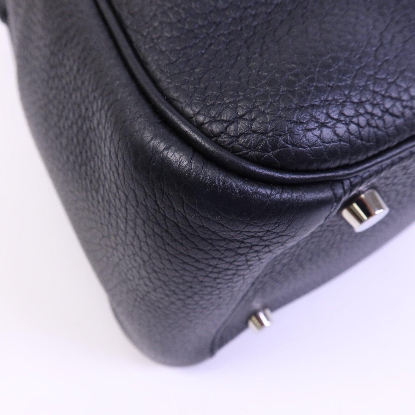 HERMES Clemence皮革Lindy 26手挽肩背兩用袋Noir