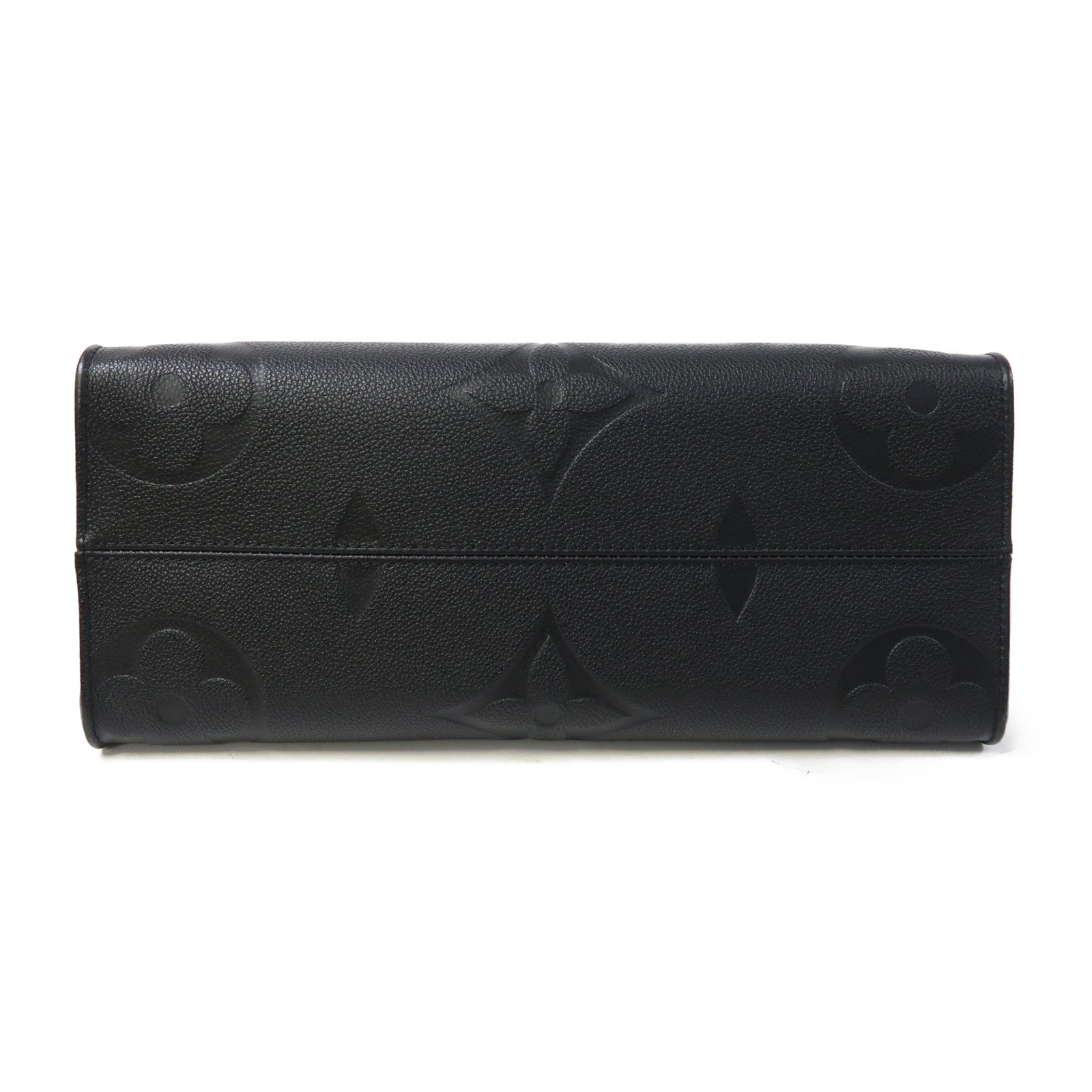 LOUIS VUITTON Monogram Empreinte On The Go MM金扣手挽肩背兩用袋黑色