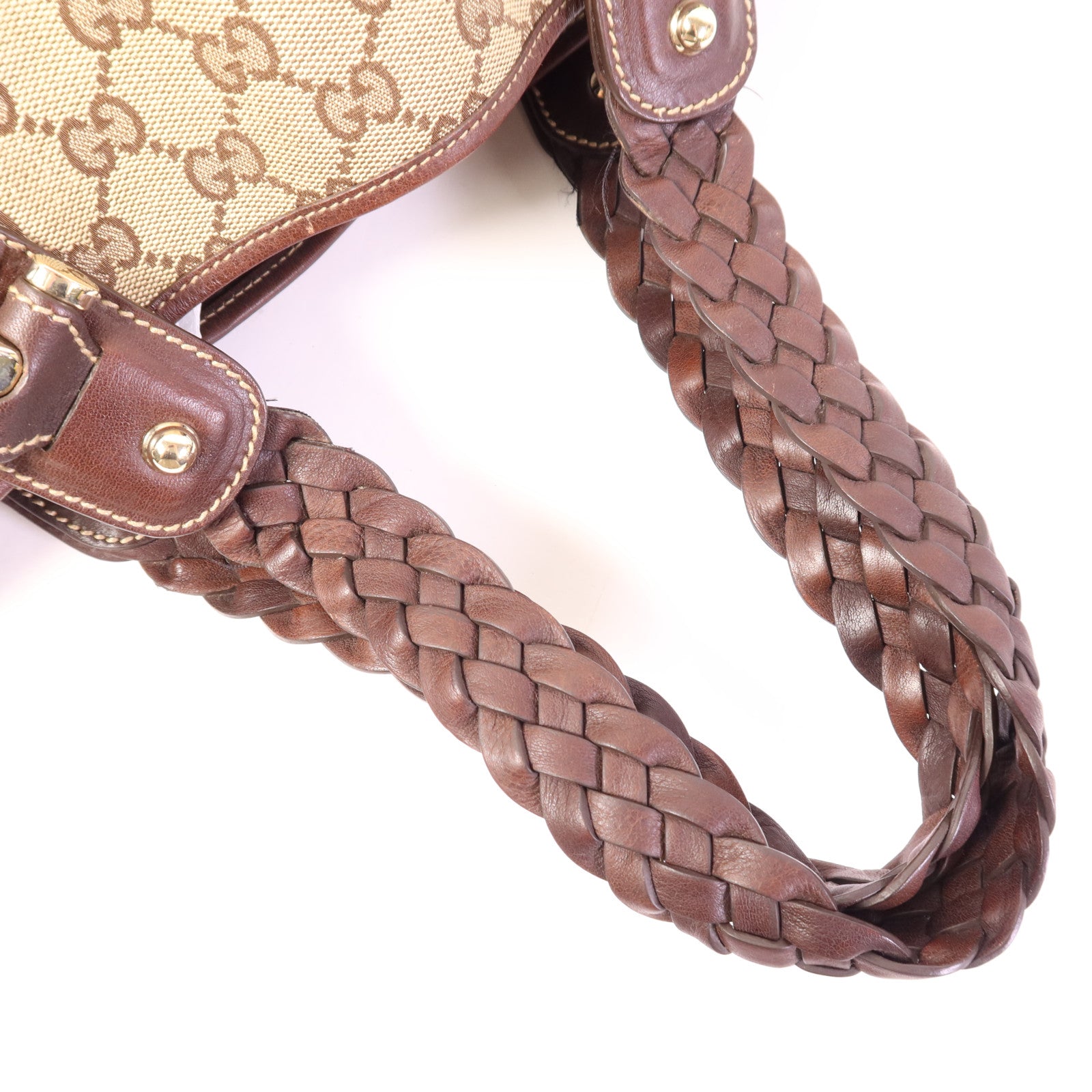 GUCCI 帆布Shoulder Bag金扣肩背袋